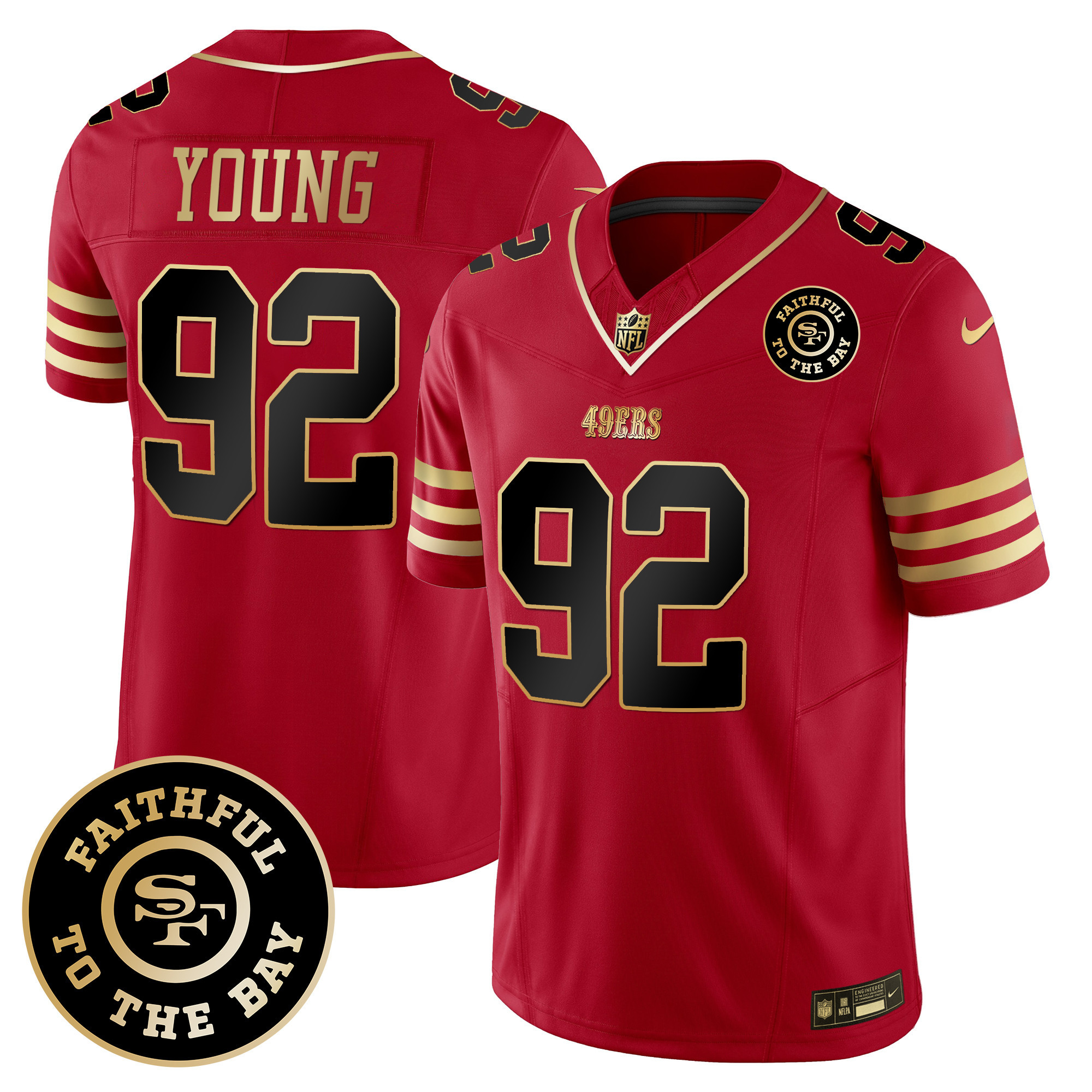 Men's 49ers Faithful To The Bay Patch Vapor Limited Jersey V5 - All Stitched - Image 12
