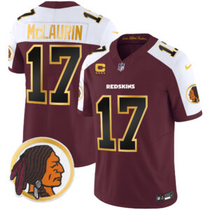 Men's Washington Redskins Throwback Vapor Gold Trim Jersey - All Stitched