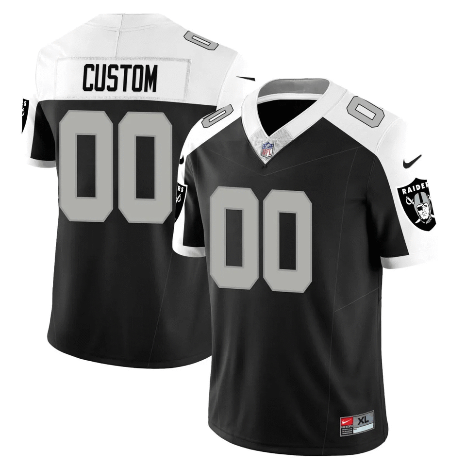 Las Vegas Raiders Custom Black Alternate Jersey - All Stitched