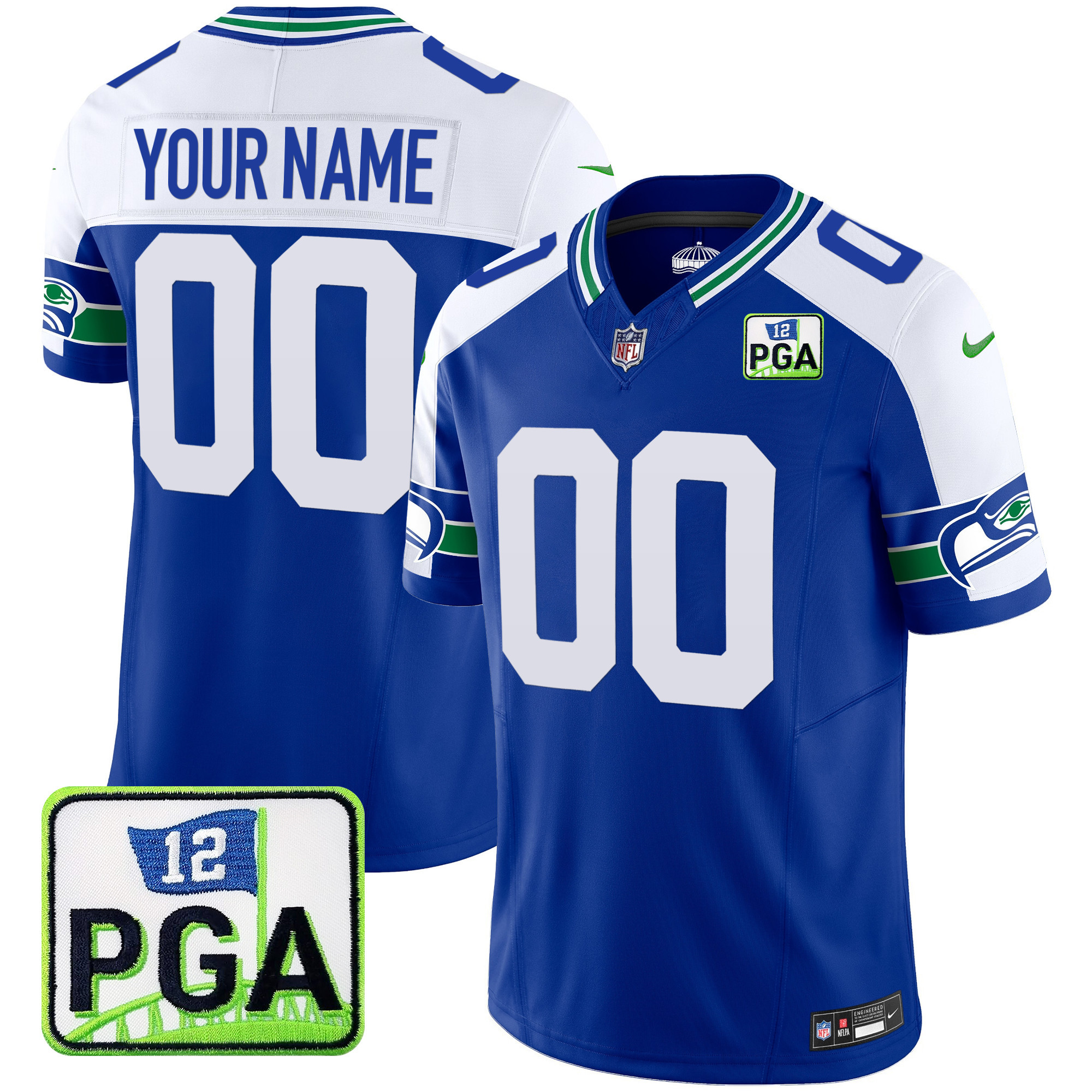 Seahawks PGA Patch Vapor Limited Custom Jersey - All Stitched - Image 2