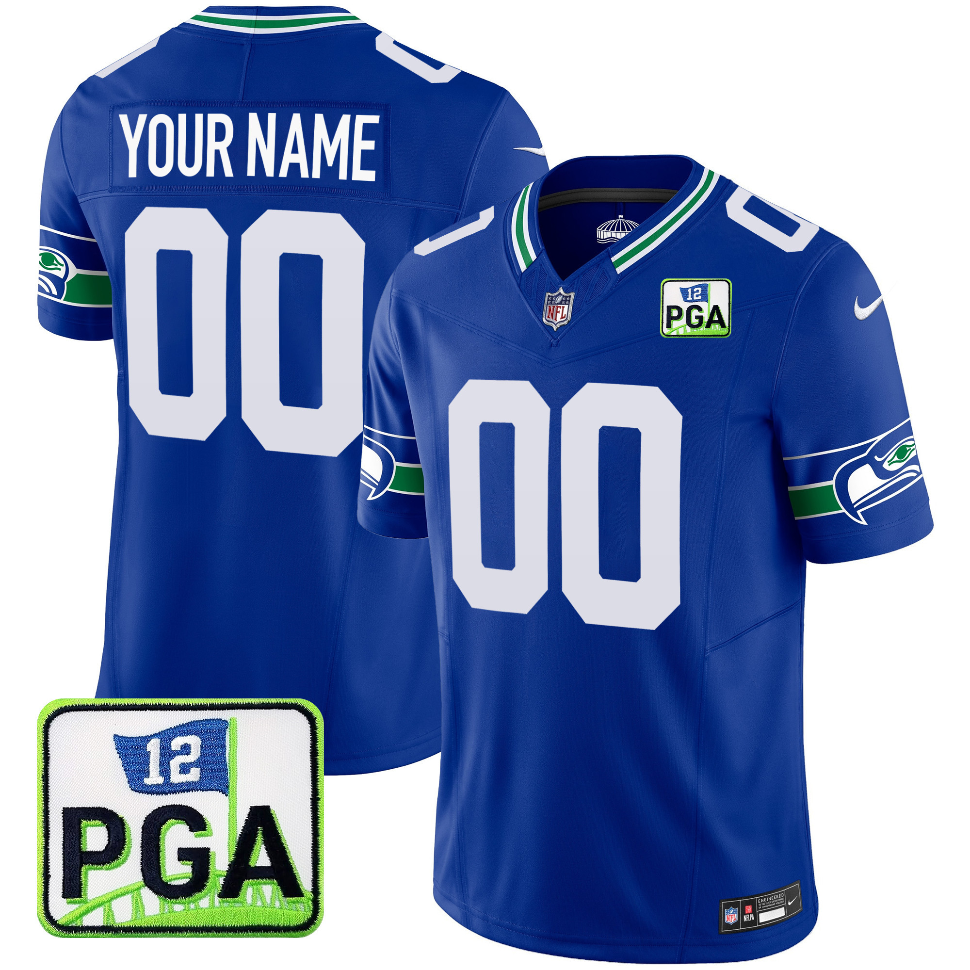 Seahawks PGA Patch Vapor Limited Custom Jersey - All Stitched - Image 3