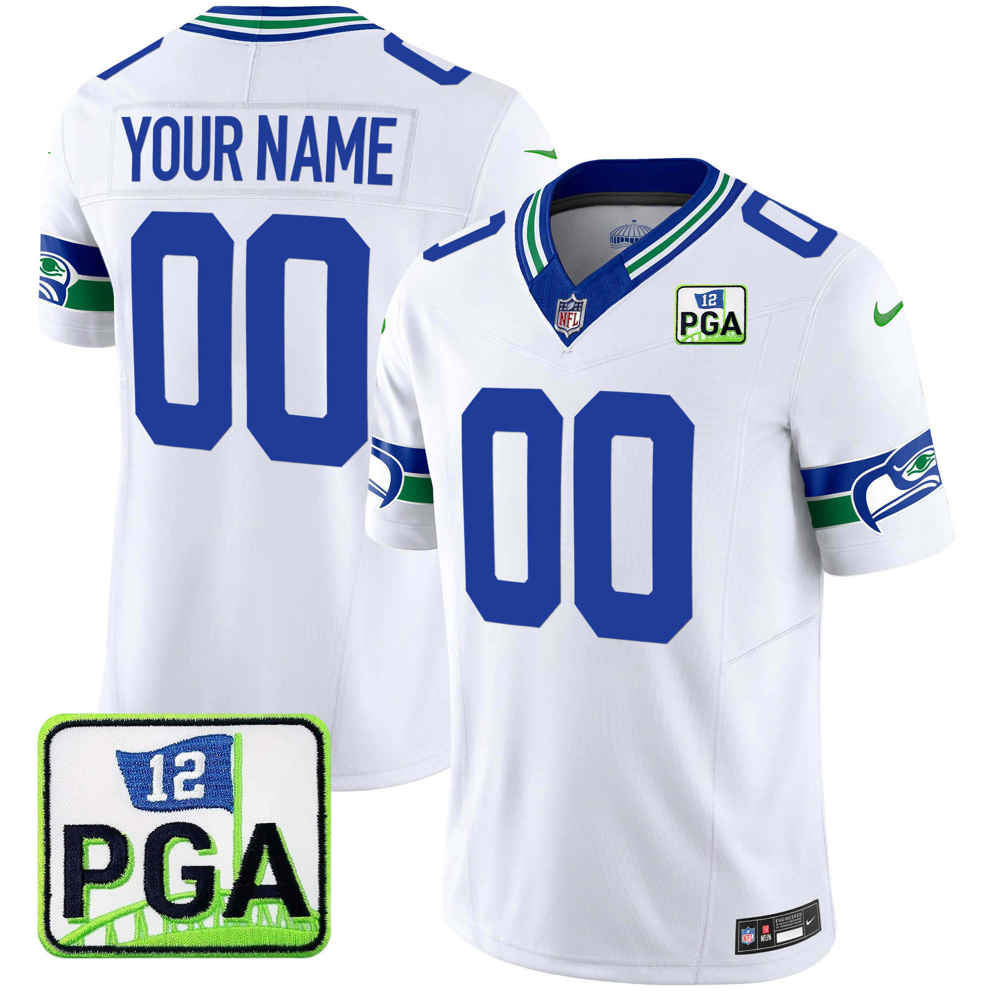Seahawks PGA Patch Vapor Limited Custom Jersey - All Stitched - Image 4