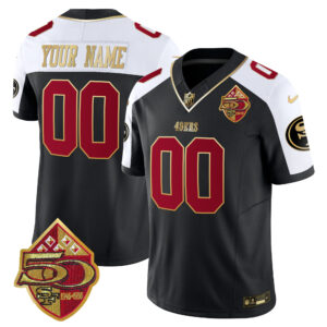 49ers 50th Anniversary Patch Vapor Limited Custom Jersey - All Stitched