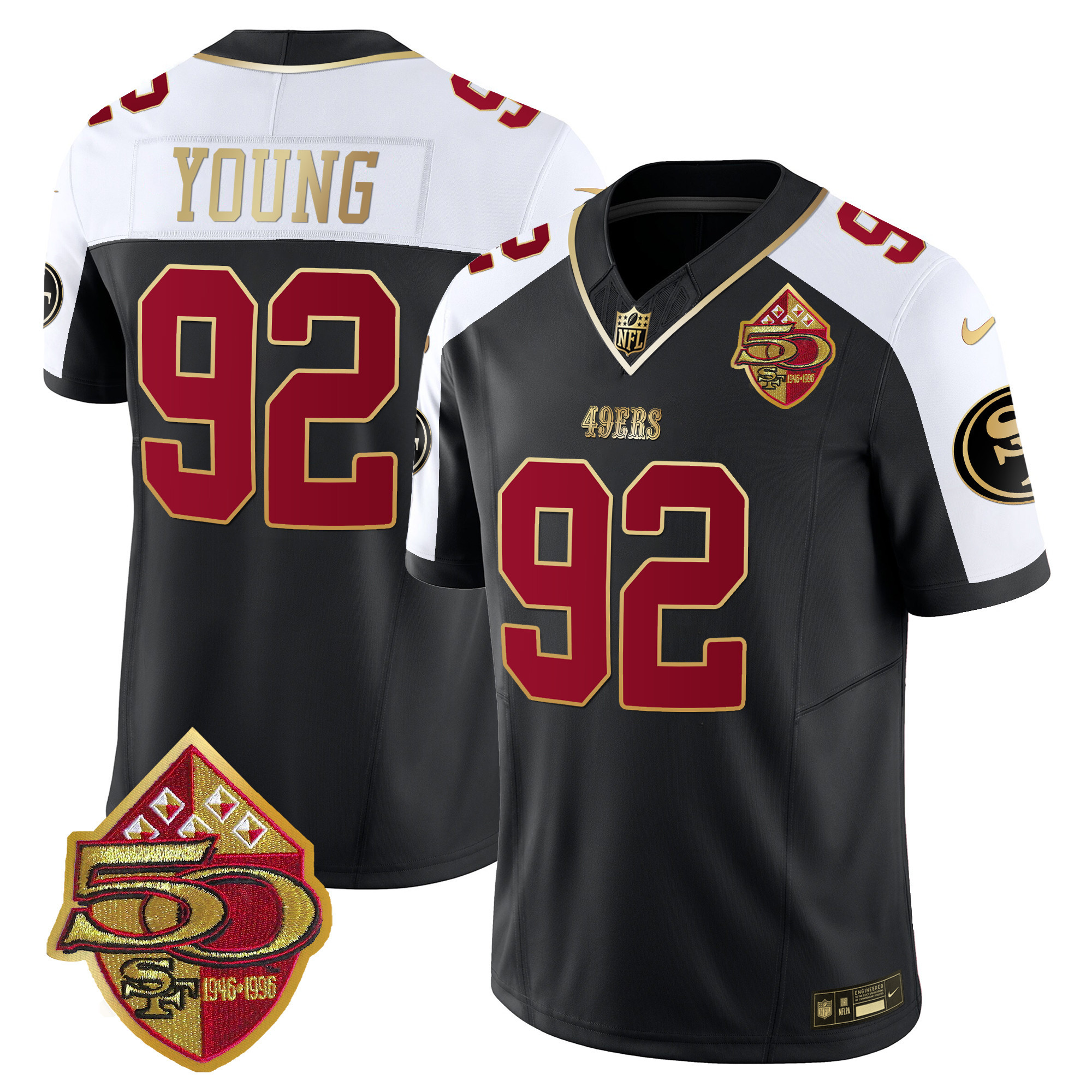 Men's 49ers 50th Anniversary Patch Vapor Limited Jersey - All Stitched - Image 2
