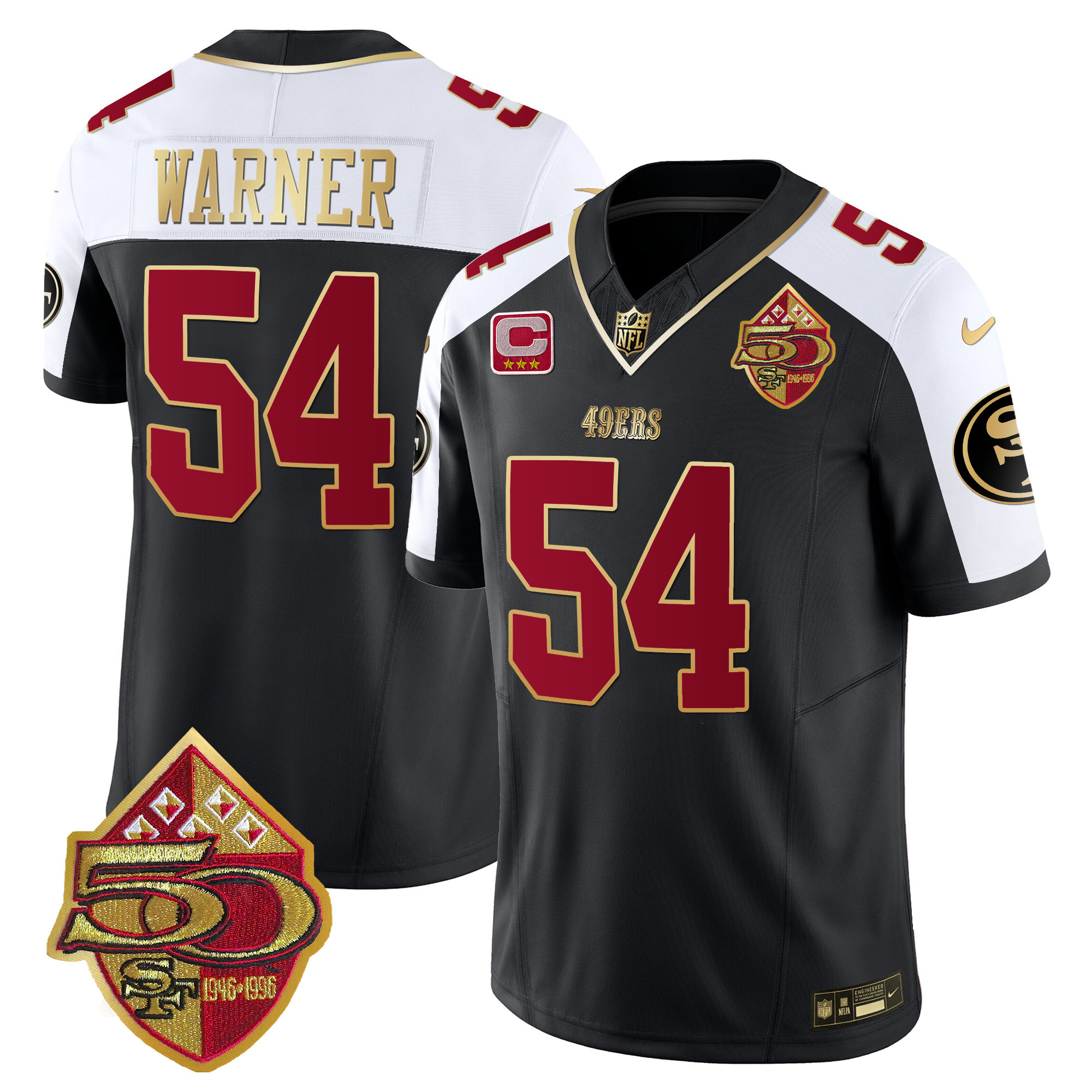 Men's 49ers 50th Anniversary Patch Vapor Limited Jersey - All Stitched - Image 6