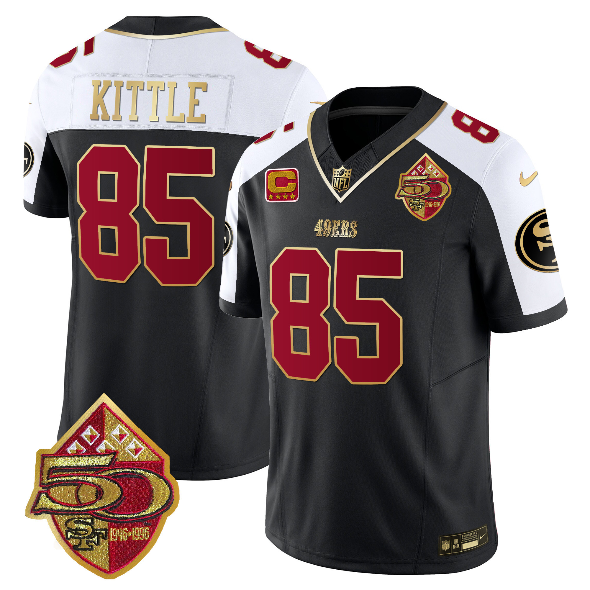 Men's 49ers 50th Anniversary Patch Vapor Limited Jersey - All Stitched - Image 5