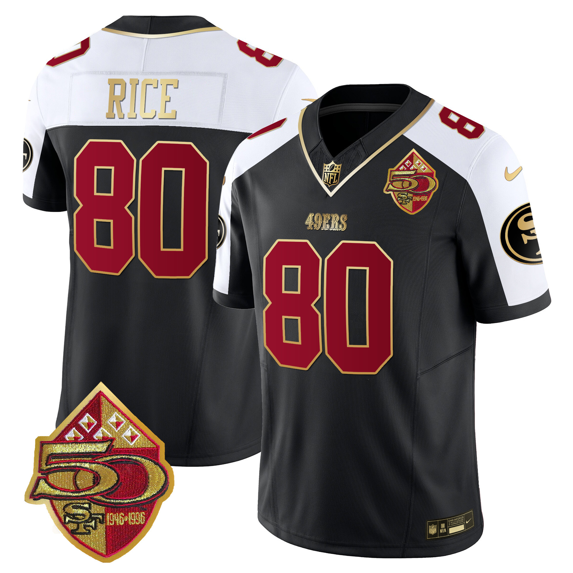 Men's 49ers 50th Anniversary Patch Vapor Limited Jersey - All Stitched - Image 7
