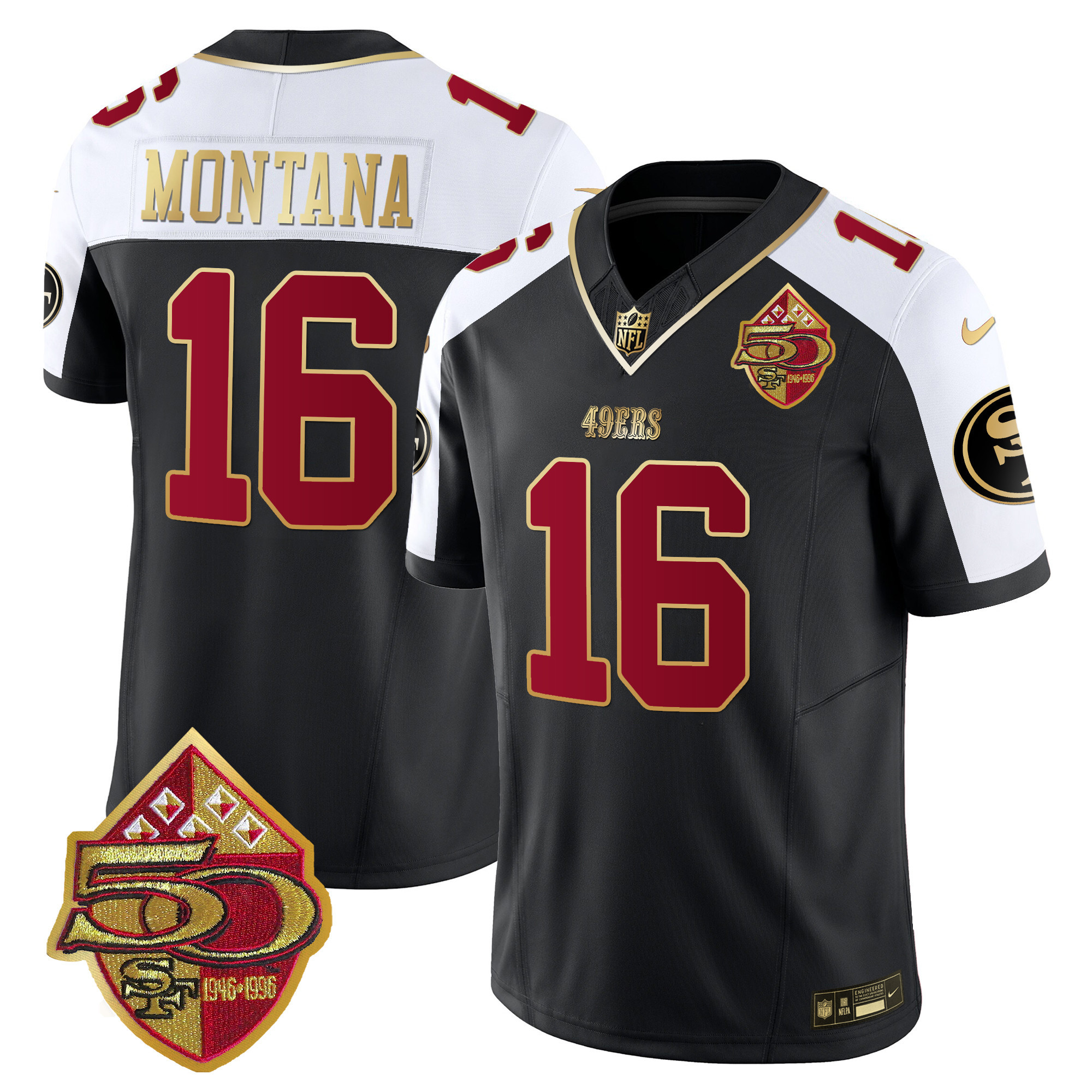 Men's 49ers 50th Anniversary Patch Vapor Limited Jersey - All Stitched - Image 9