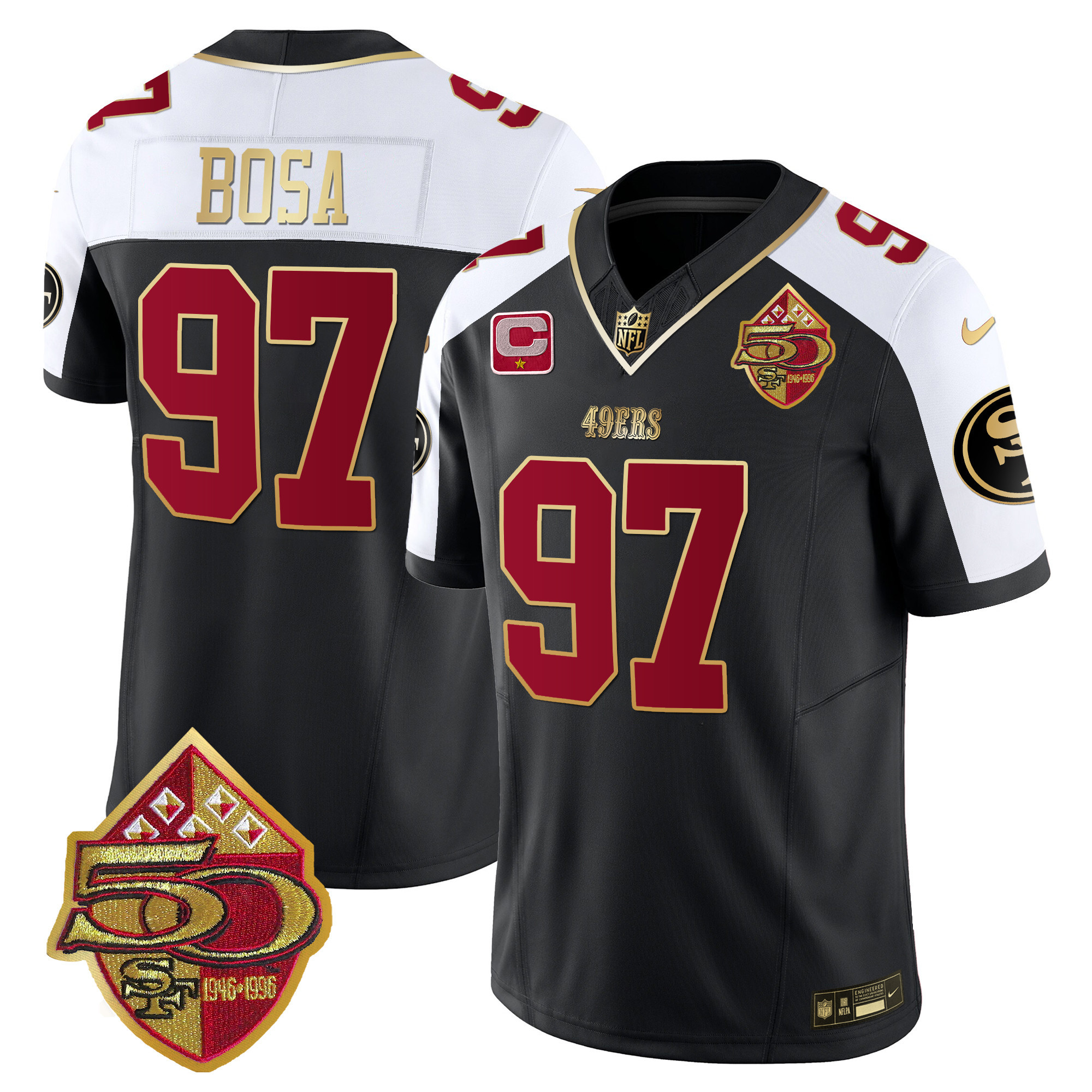 Men's 49ers 50th Anniversary Patch Vapor Limited Jersey - All Stitched - Image 8