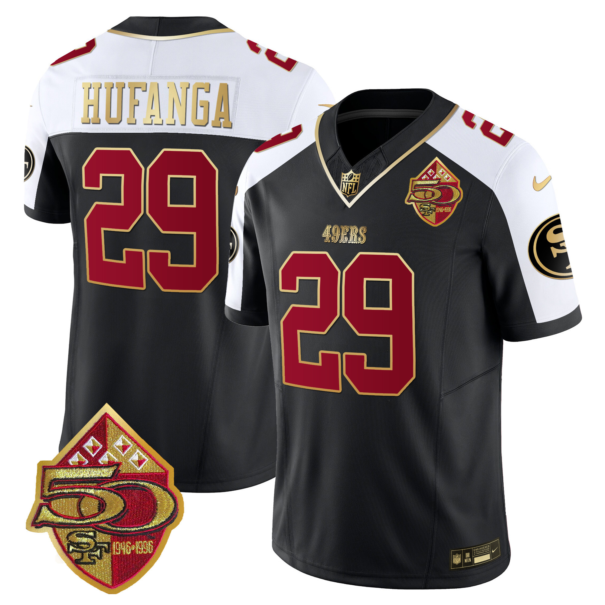 Men's 49ers 50th Anniversary Patch Vapor Limited Jersey - All Stitched - Image 10