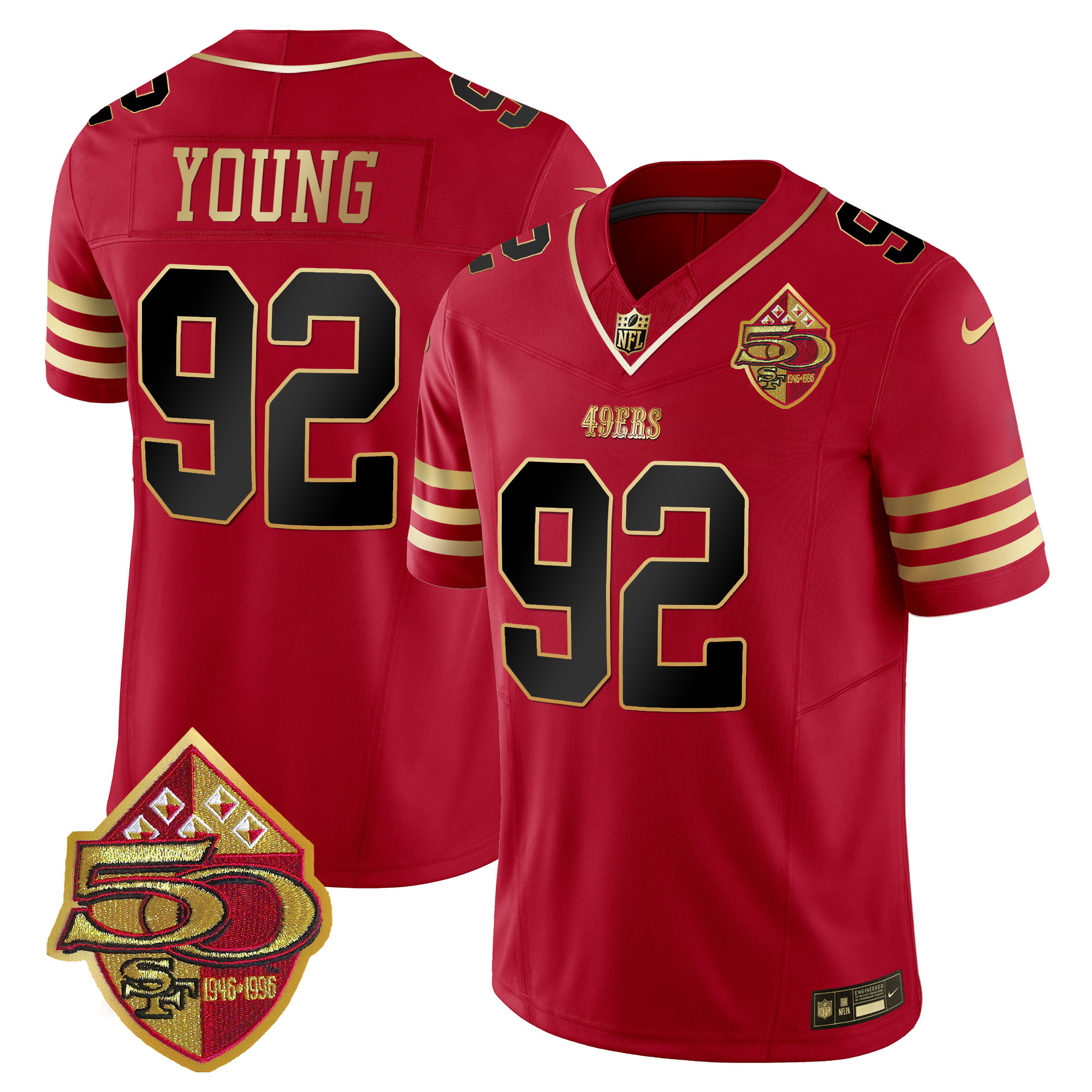 Men's 49ers 50th Anniversary Patch Vapor Limited Jersey - All Stitched - Image 12