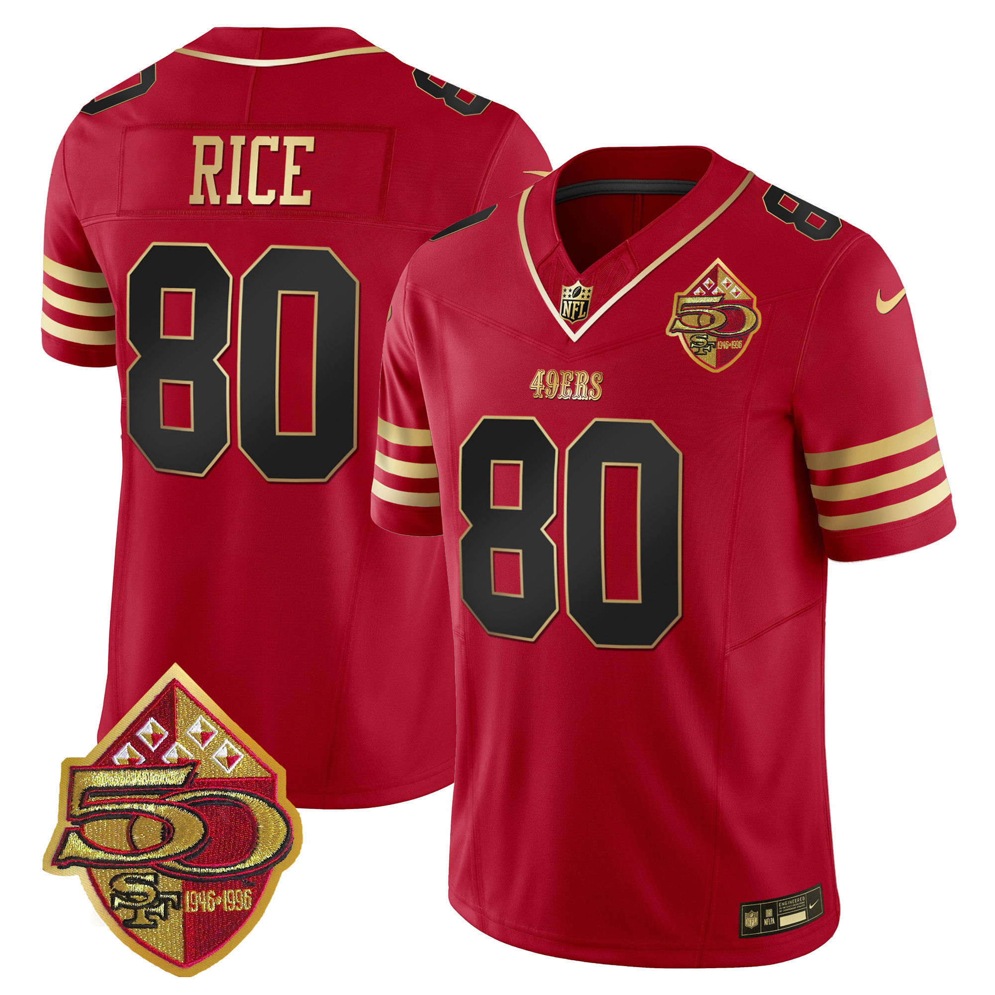 Men's 49ers 50th Anniversary Patch Vapor Limited Jersey - All Stitched - Image 17