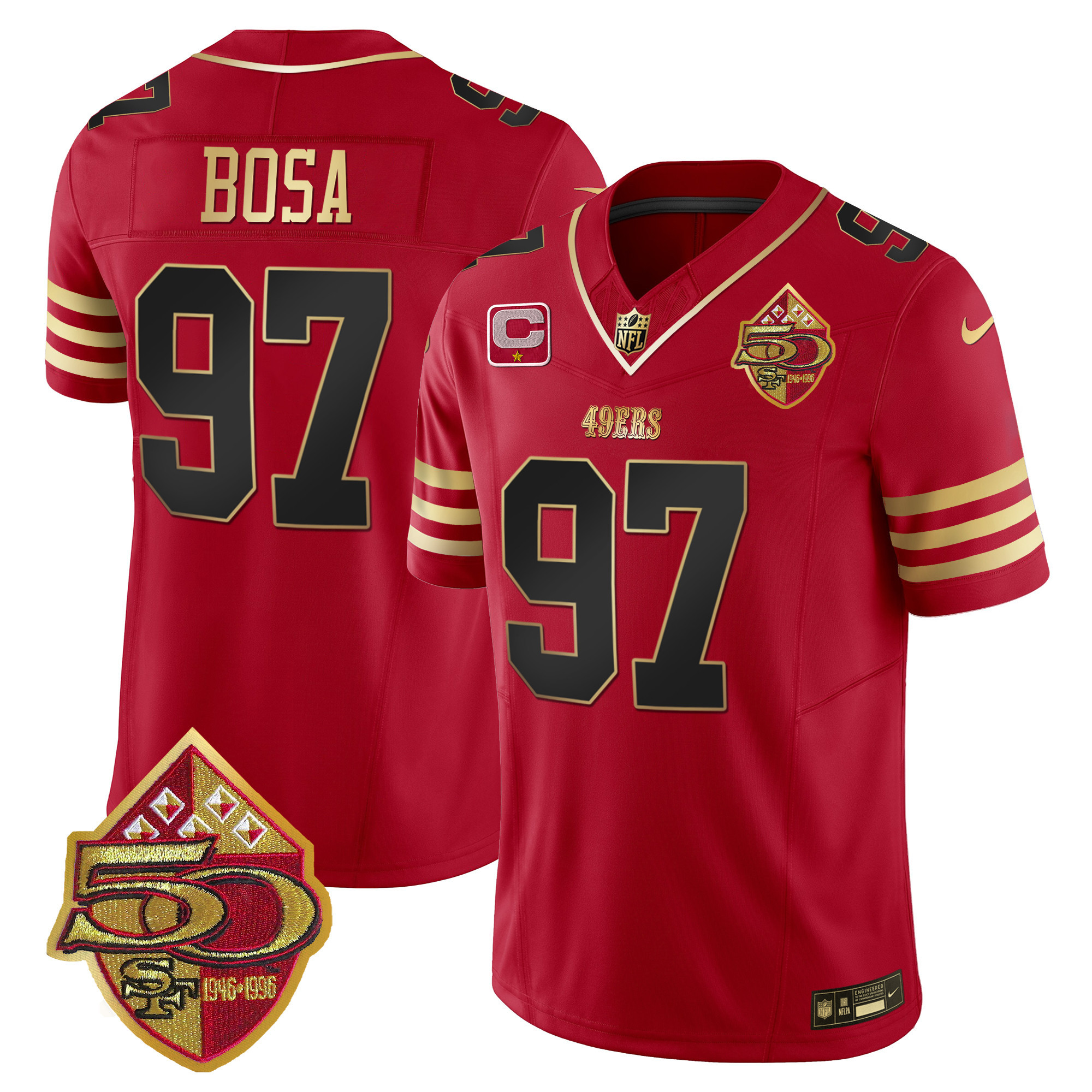 Men's 49ers 50th Anniversary Patch Vapor Limited Jersey - All Stitched - Image 18