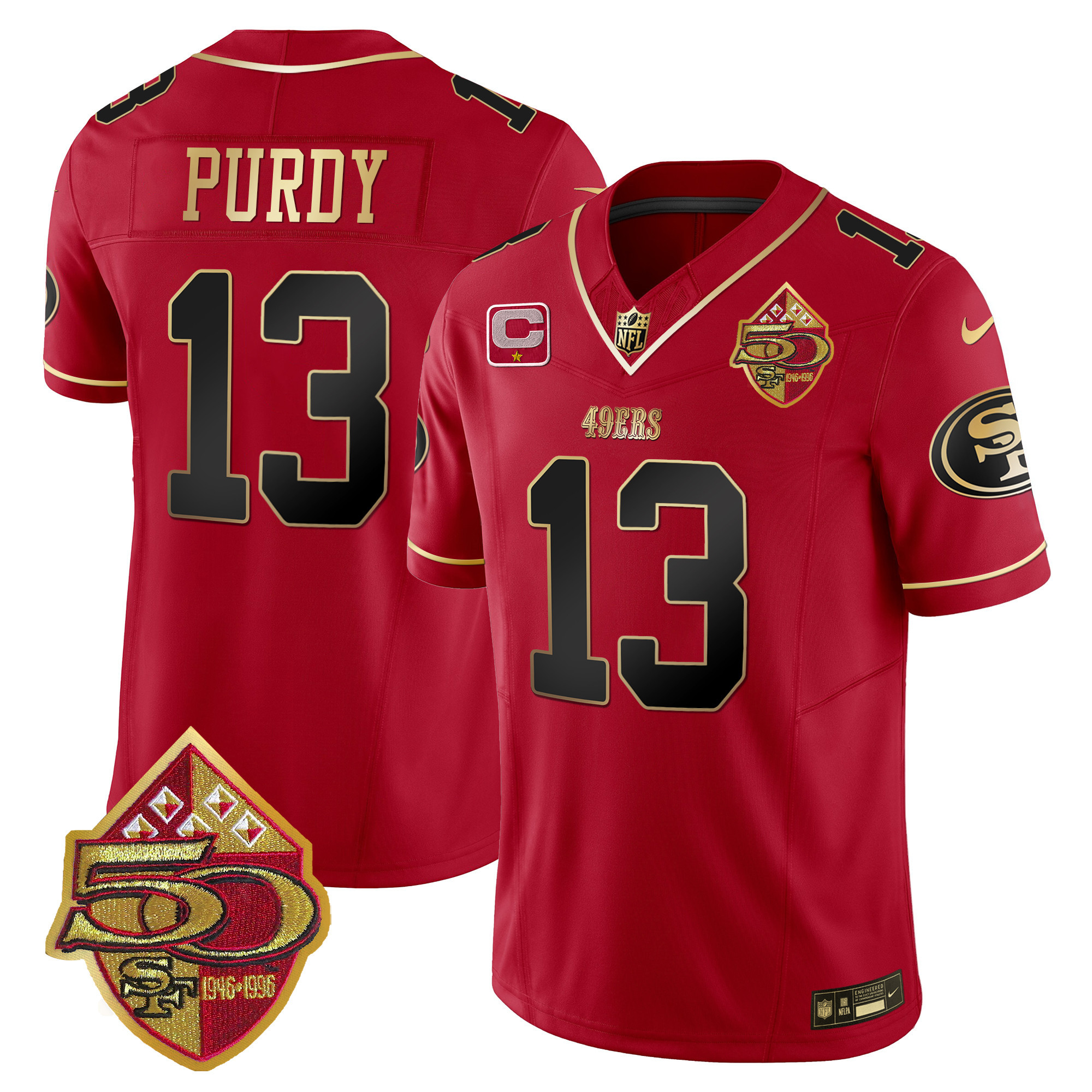 Men's 49ers 50th Anniversary Patch Vapor Limited Jersey - All Stitched - Image 21