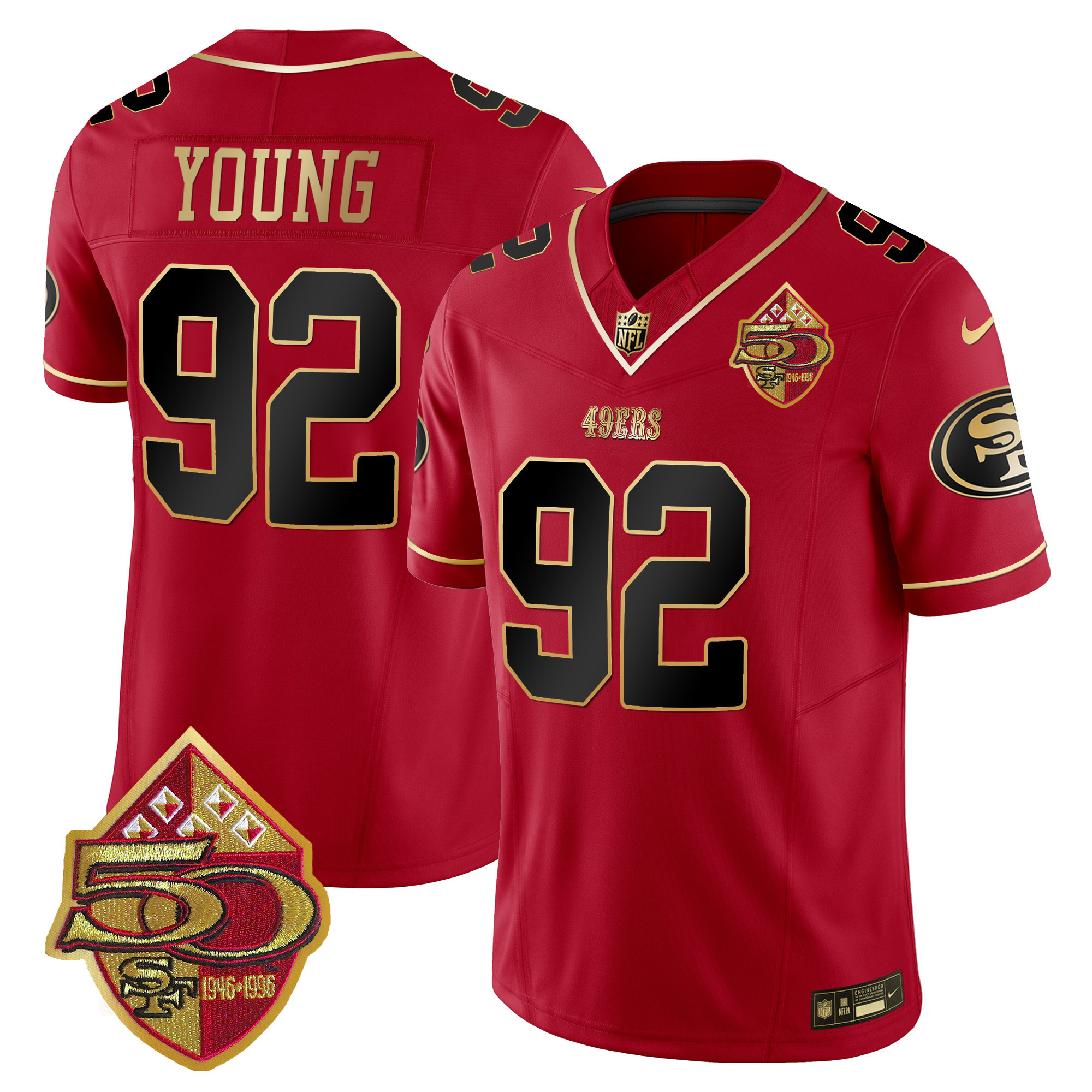 Men's 49ers 50th Anniversary Patch Vapor Limited Jersey - All Stitched - Image 22