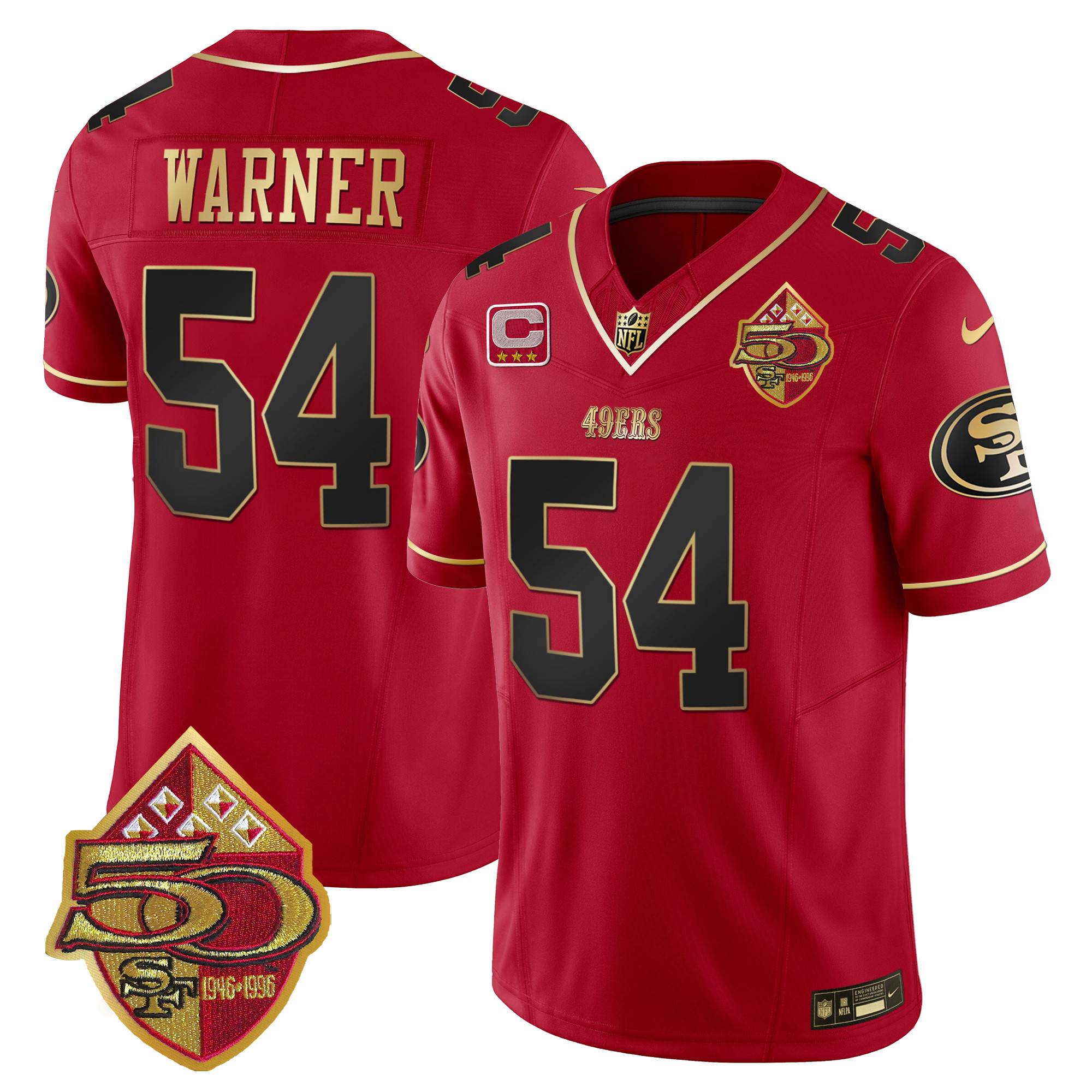 Men's 49ers 50th Anniversary Patch Vapor Limited Jersey - All Stitched - Image 26