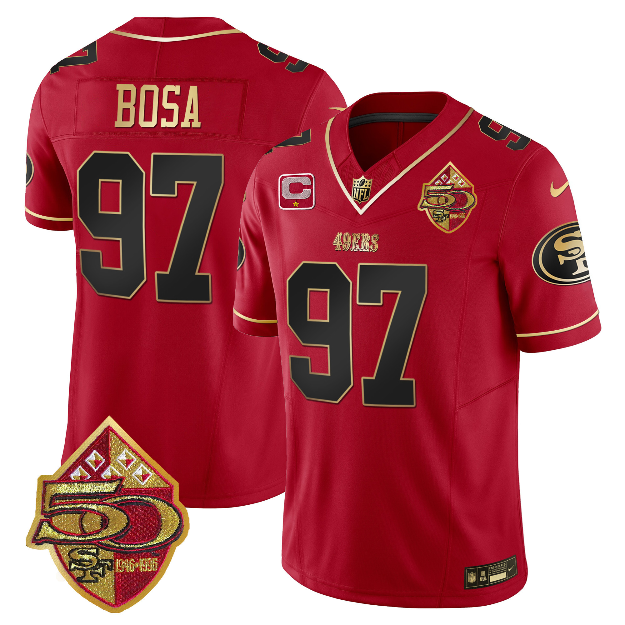 Men's 49ers 50th Anniversary Patch Vapor Limited Jersey - All Stitched - Image 28