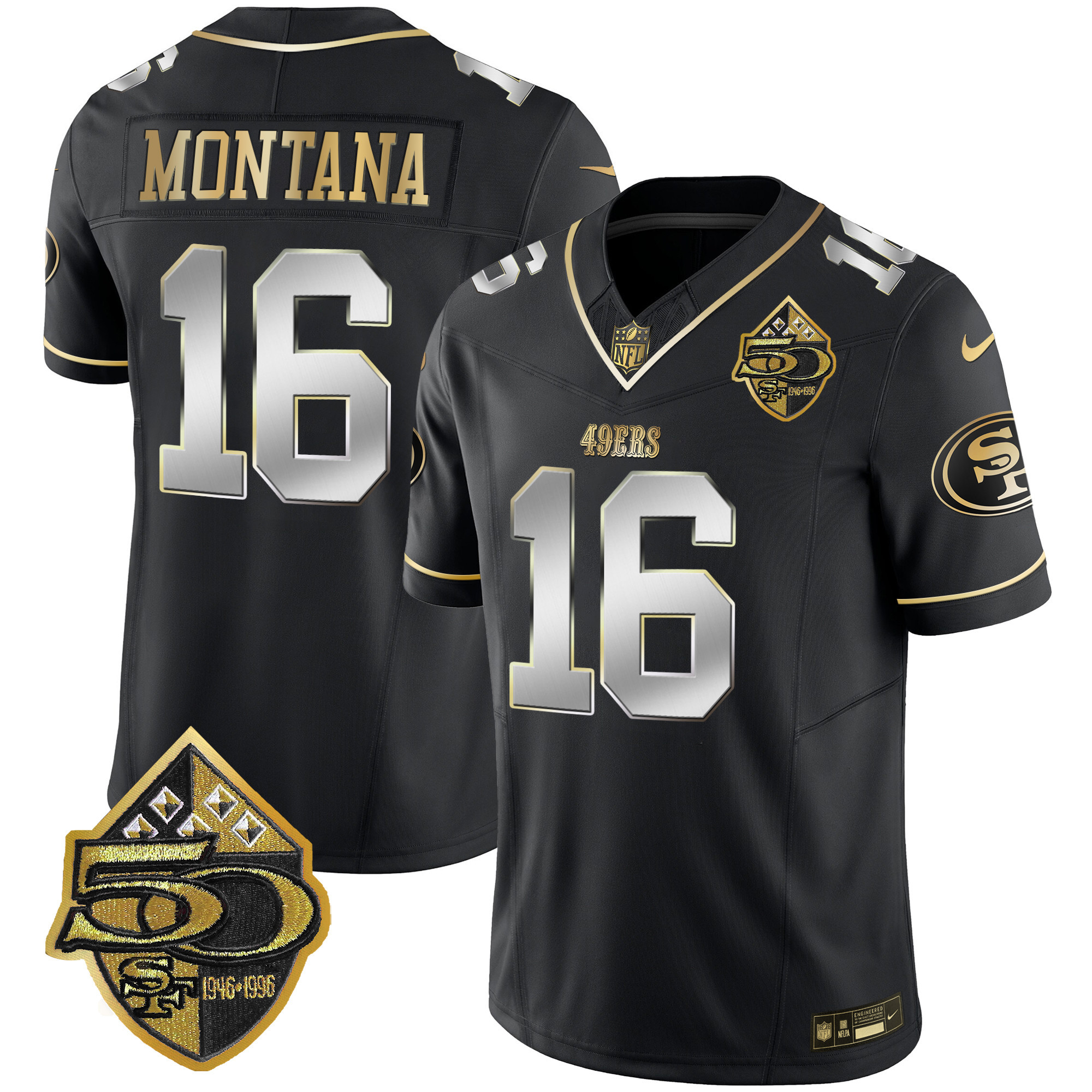 Men's 49ers 50th Anniversary Patch Vapor Limited Jersey - All Stitched - Image 39