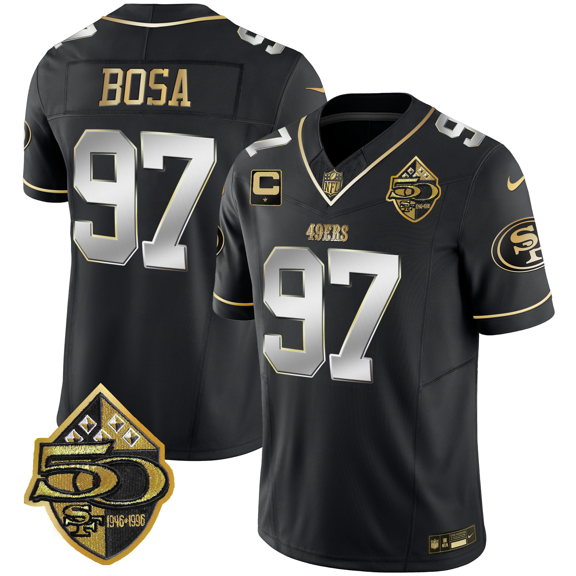 Men's 49ers 50th Anniversary Patch Vapor Limited Jersey - All Stitched - Image 38