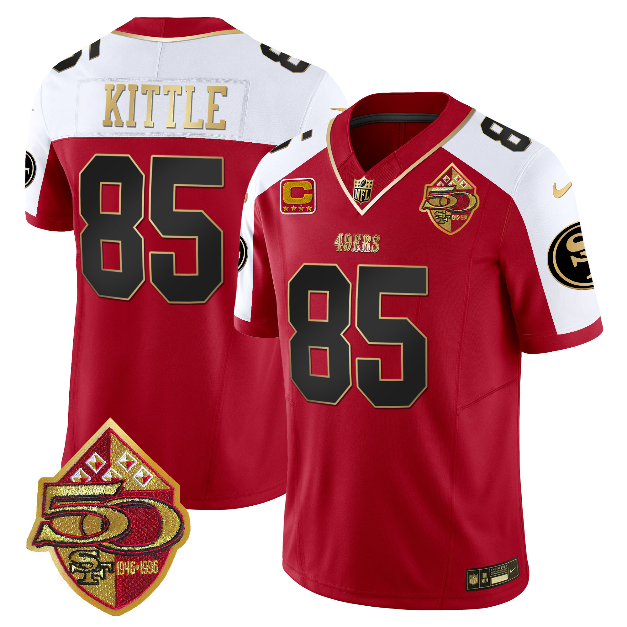 Men's 49ers 50th Anniversary Patch Vapor Limited Jersey - All Stitched - Image 45