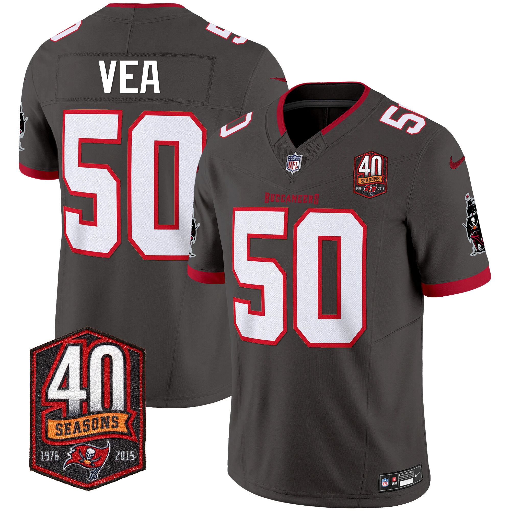 Men's Buccaneers 40th Season Patch Vapor Limited Jersey - All Stitched - Image 33