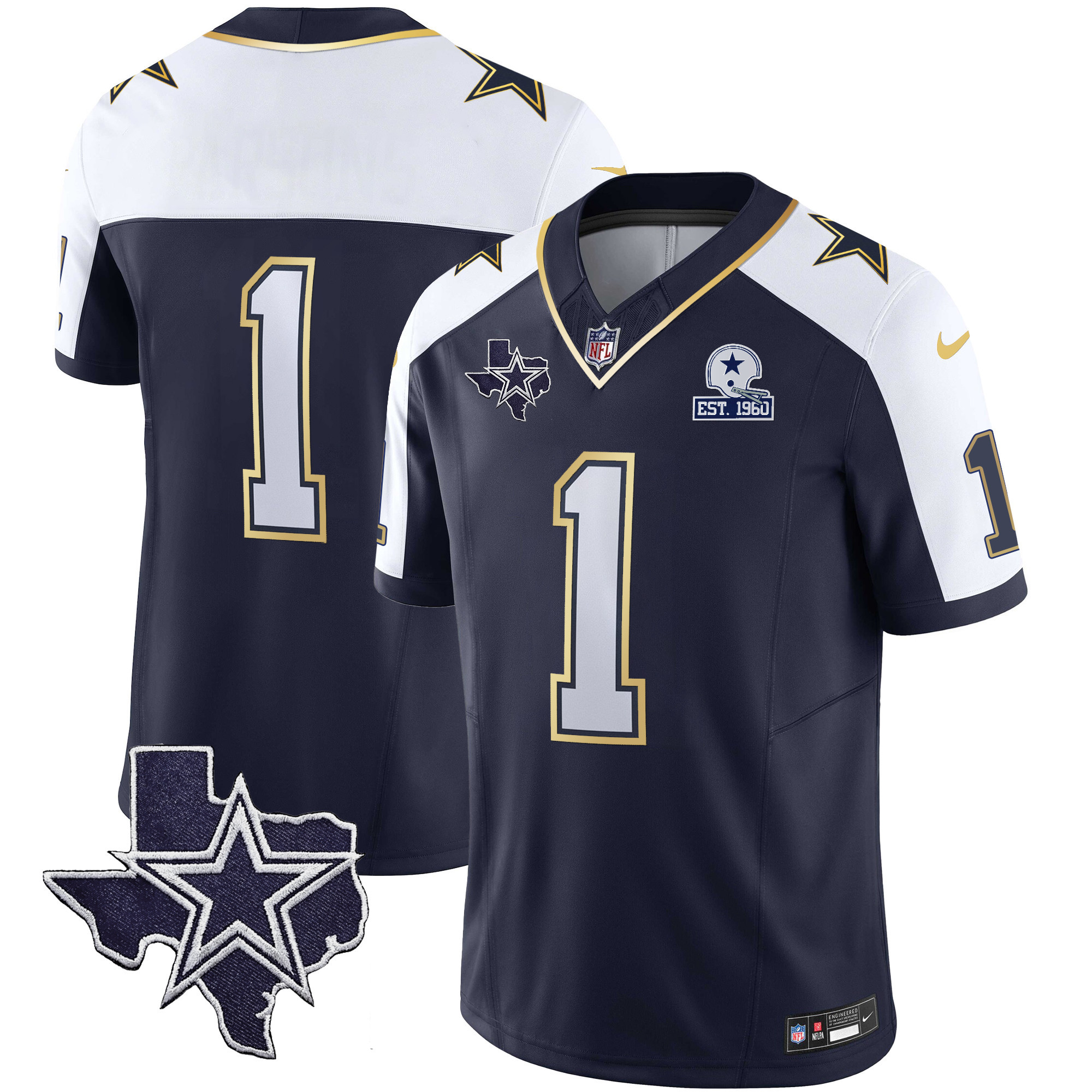 Men's Cowboys Vapor Gold Jersey V2 - All Stitched - Image 42