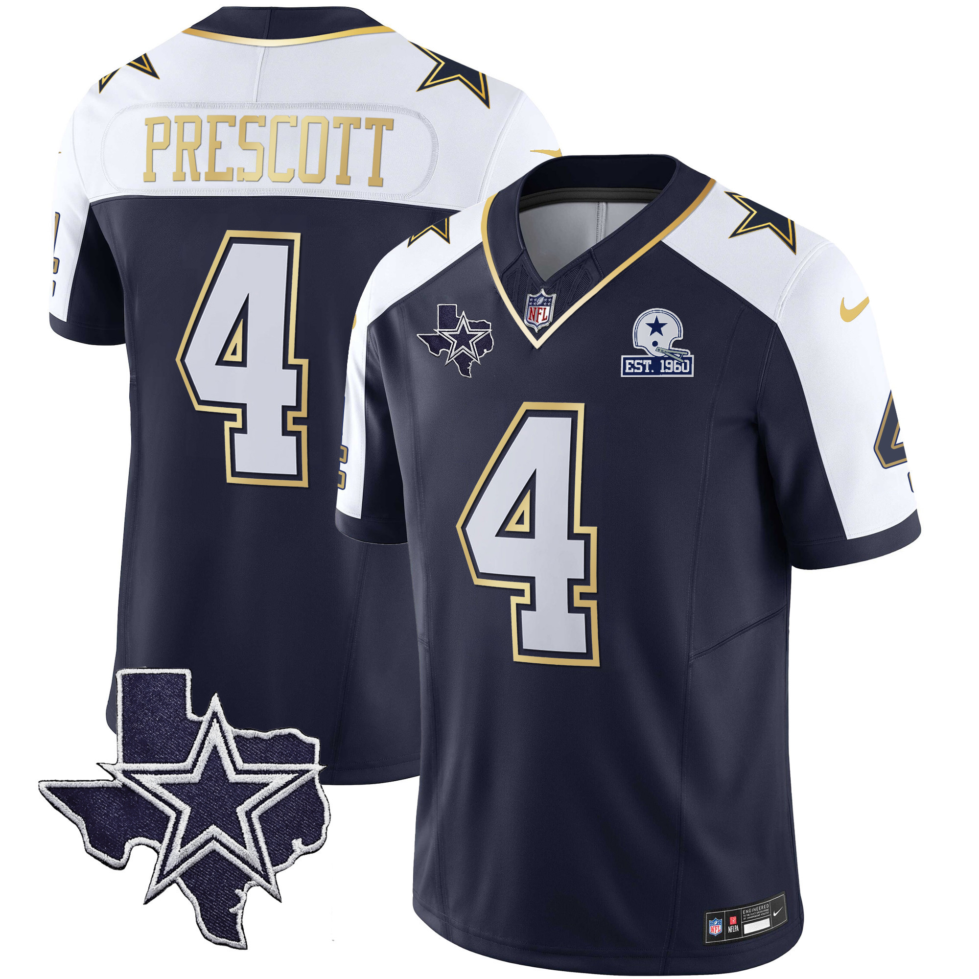 Men's Cowboys Vapor Gold Jersey V2 - All Stitched - Image 37