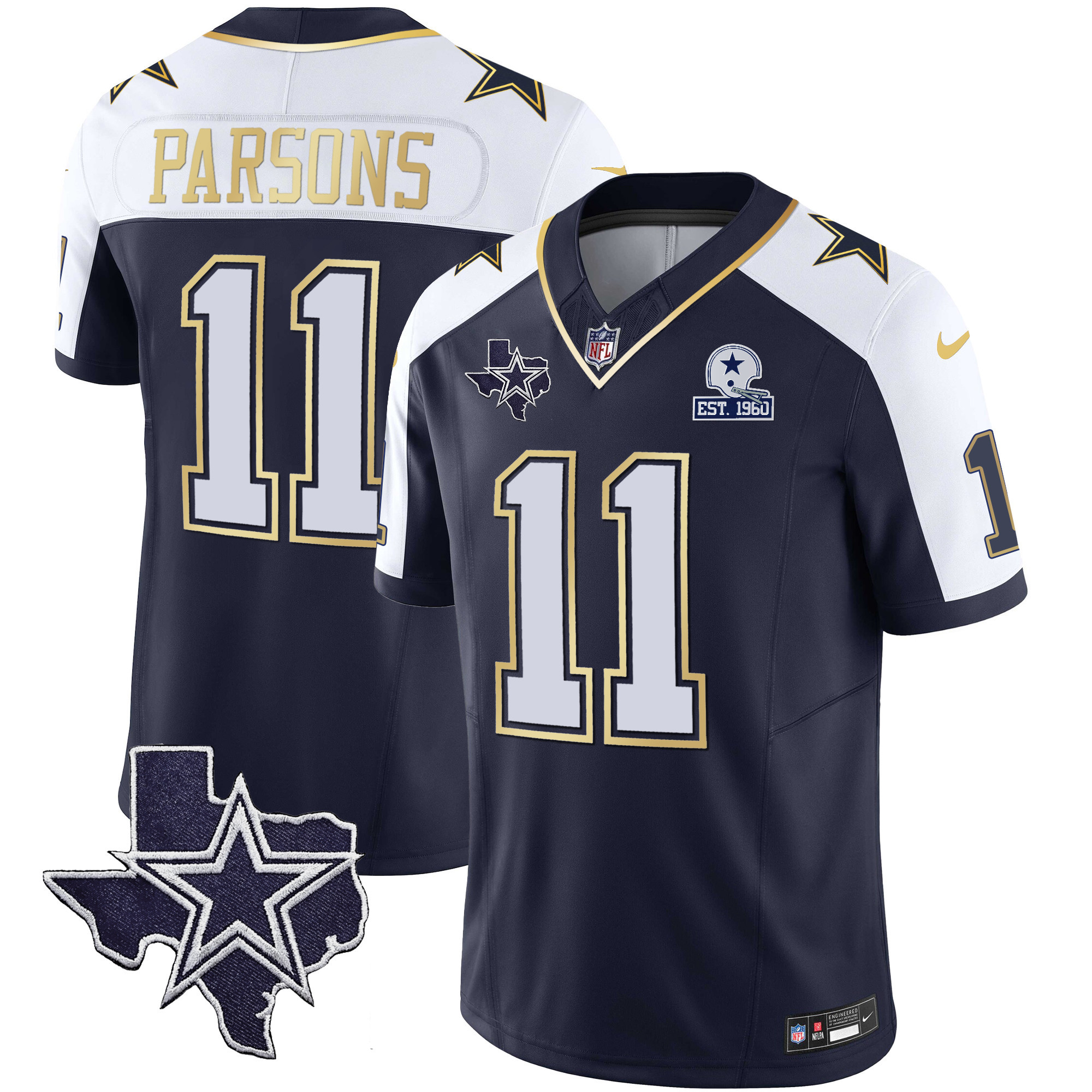 Men's Cowboys Vapor Gold Jersey V2 - All Stitched - Image 36