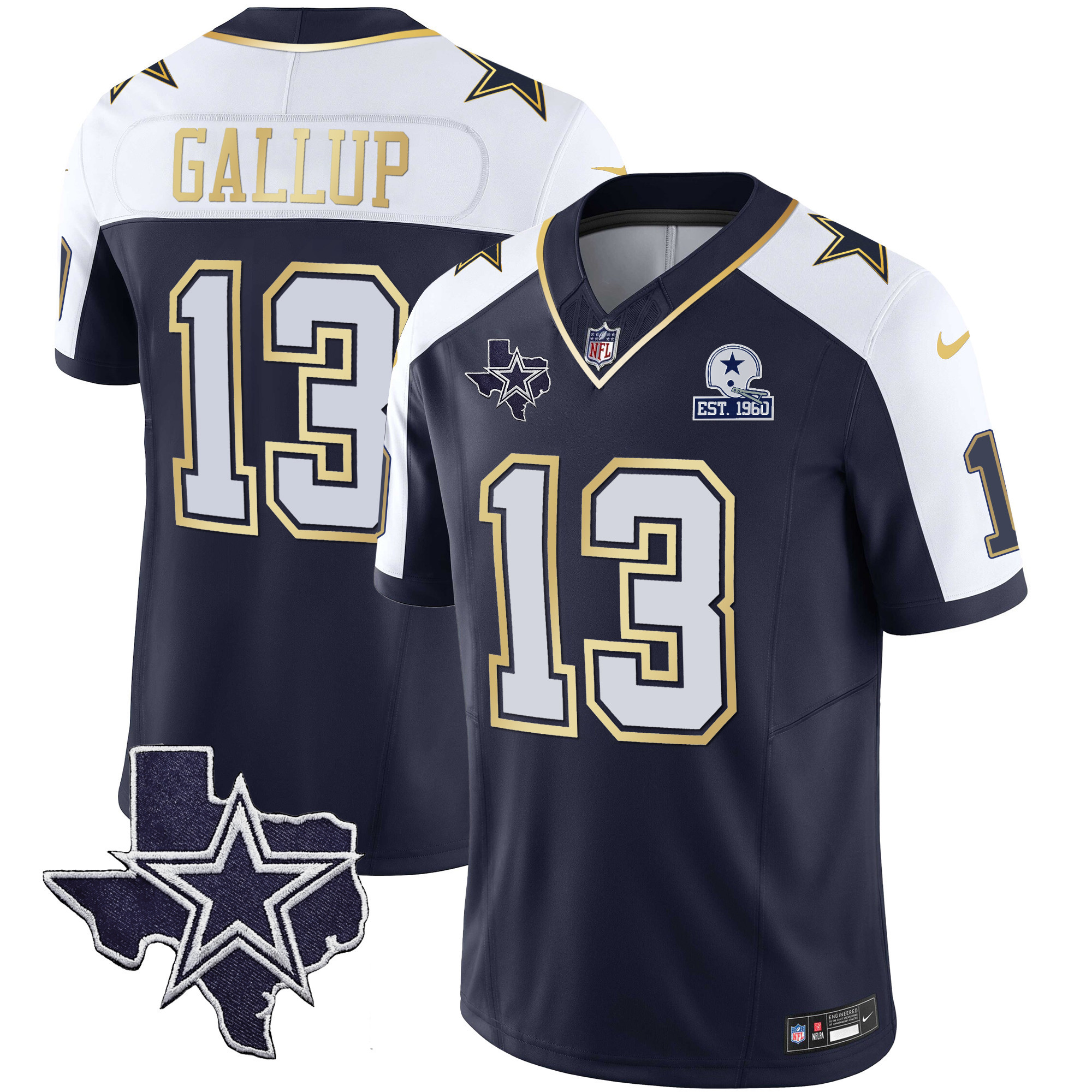 Men's Cowboys Vapor Gold Jersey V2 - All Stitched - Image 40