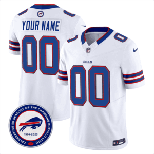 Buffalo Bills 50th Charging Logo Patch Vapor Limited Custom Jersey - All Stitched