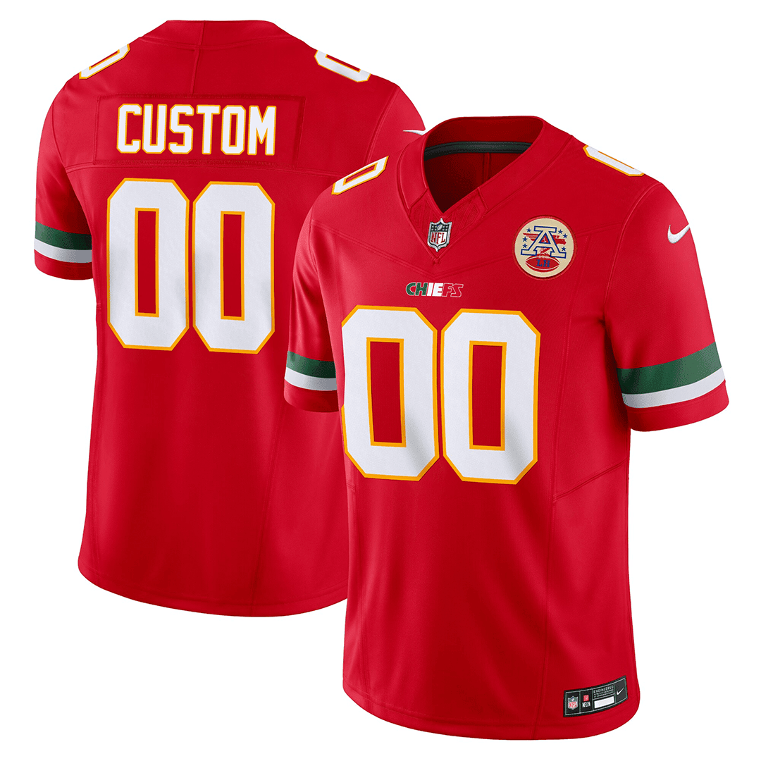 Kansas City Chiefs Mexico Edition Vapor Limited Custom Jersey - All Stitched