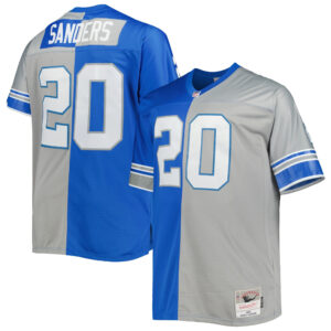 Barry Sanders Mitchell & Ness BlueSilver Detroit Lions Big & Tall Split Legacy Jersey - All Stitched