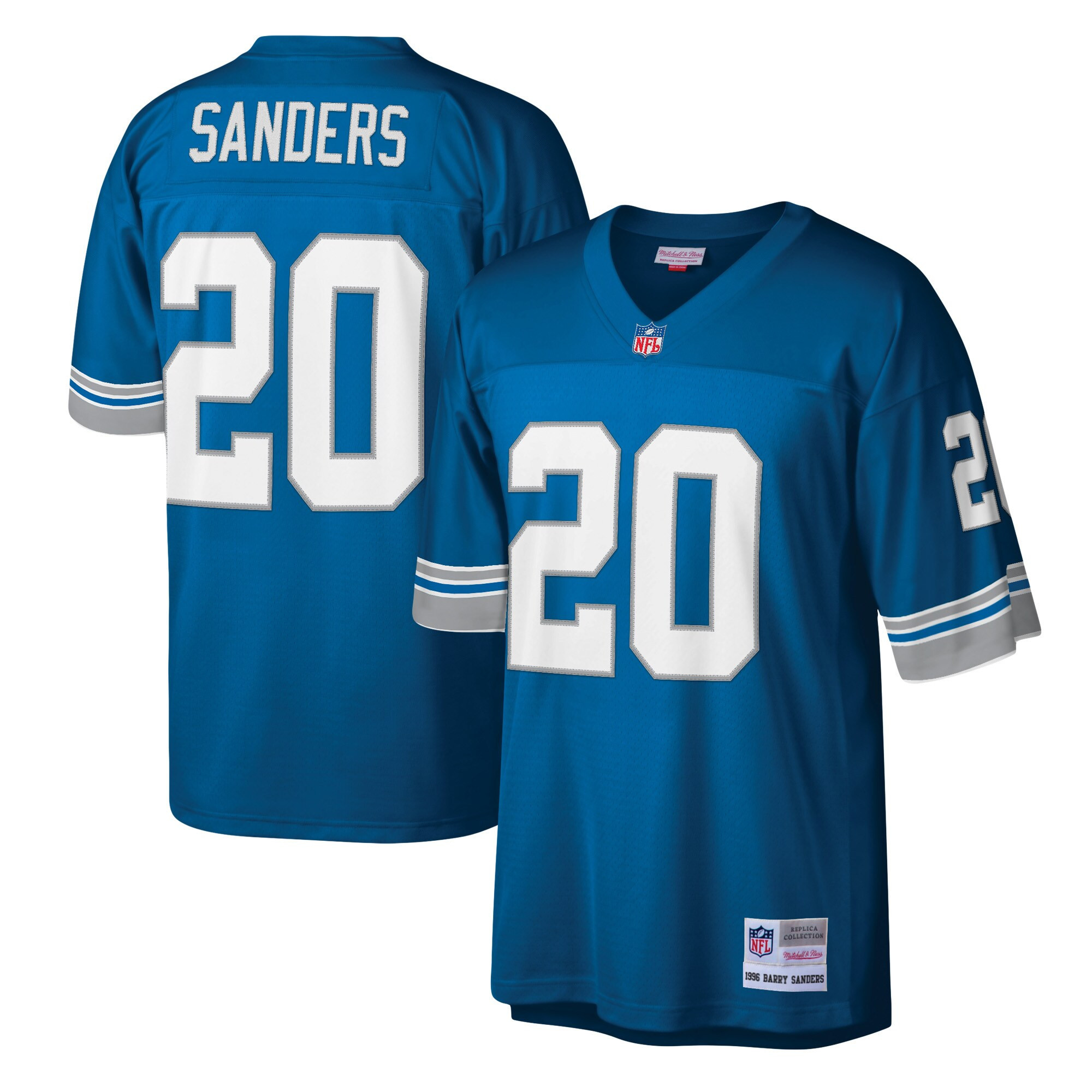 Barry Sanders Mitchell & Ness Blue Detroit Lions Legacy Jersey - All Stitched