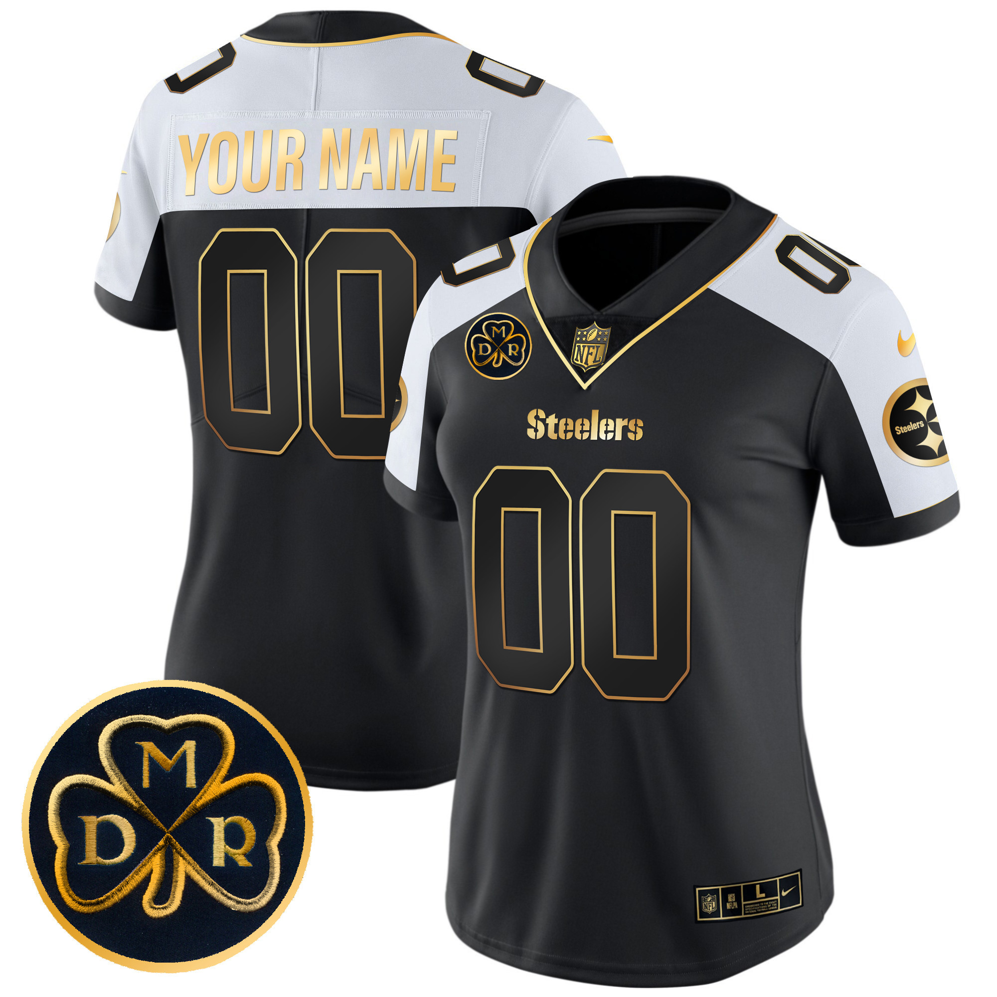Steelers DMR Patch Gold Vapor Limited Custom Jersey - All Stitched - Image 5