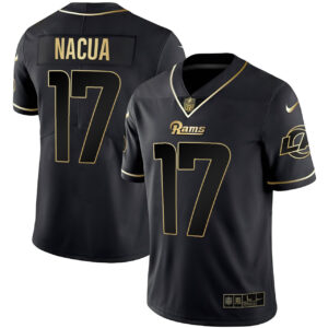 Puka Nacua Los Angeles Rams Black Gold Jersey - All Stitched