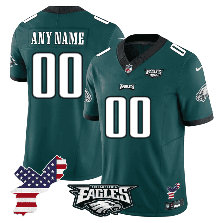 Philadelphia Eagles Philadelphia Patch Custom Jersey - All Stitched - Image 2