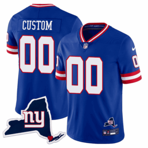 Giants New York State Map Patch Limited Custom Jersey - All Stitched