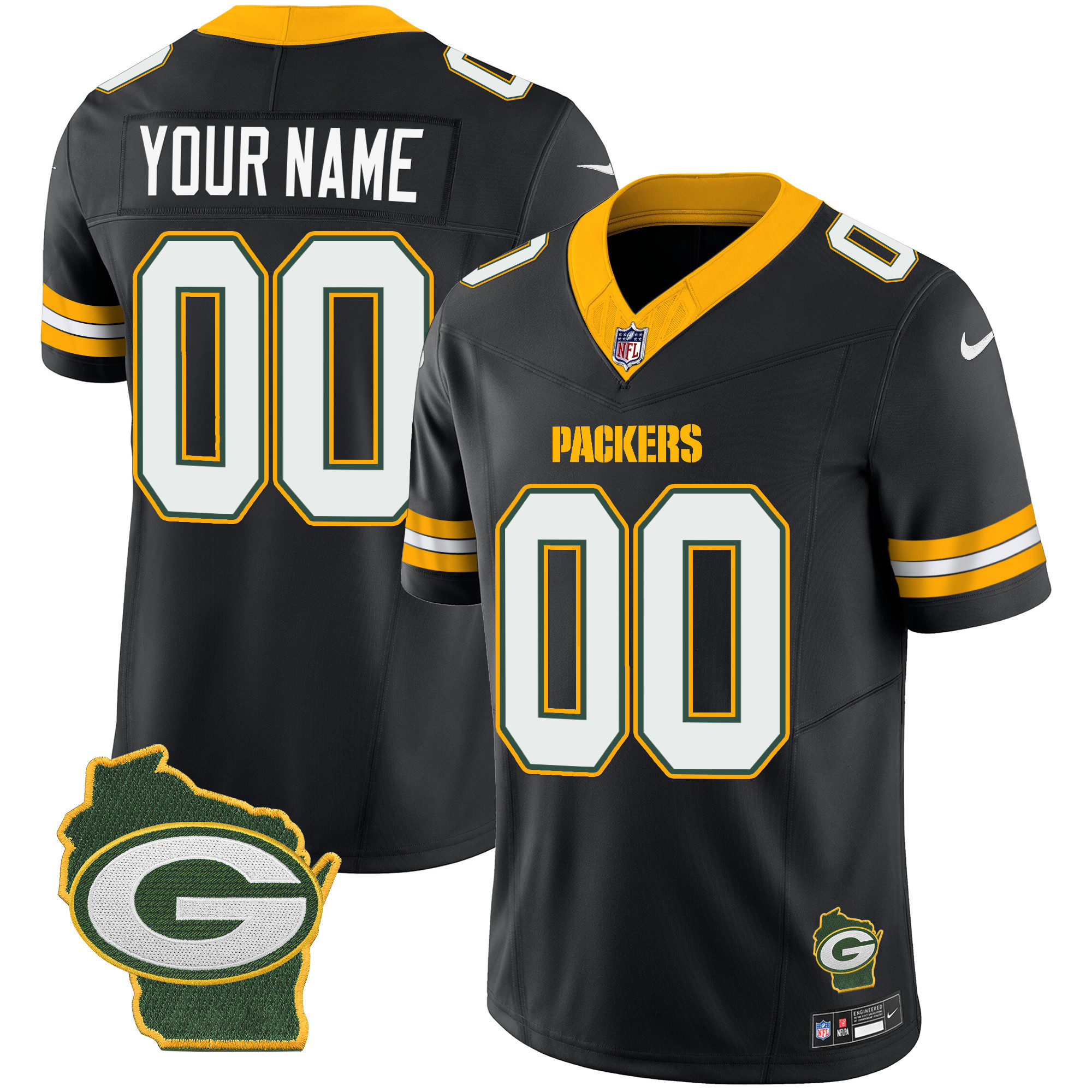 Packers Home Patch Vapor Custom Jersey V3 - All Stitched - Image 5
