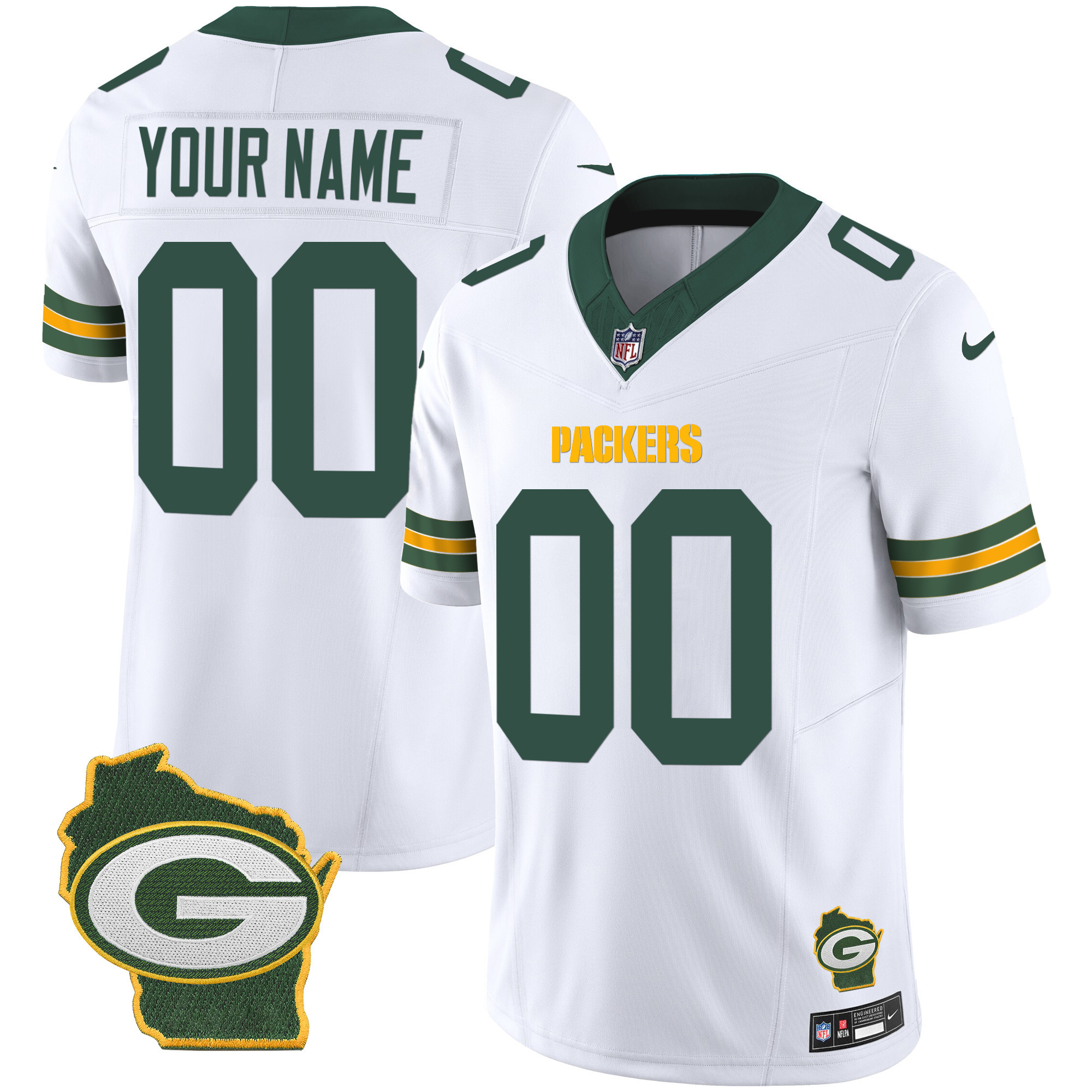 Packers Home Patch Vapor Custom Jersey V3 - All Stitched - Image 4