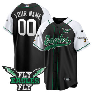 Fly Eagles Fly Patch Throwback Kelly Green Baseball Custom Jersey - All Stitched