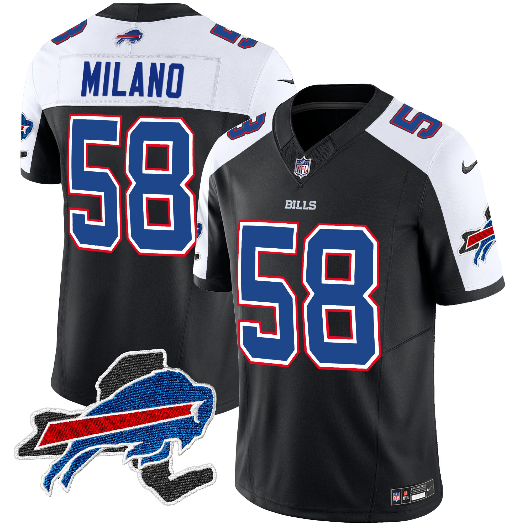 Men's Bills New York Patch Vapor Limited Jersey - All Stitched - Image 6