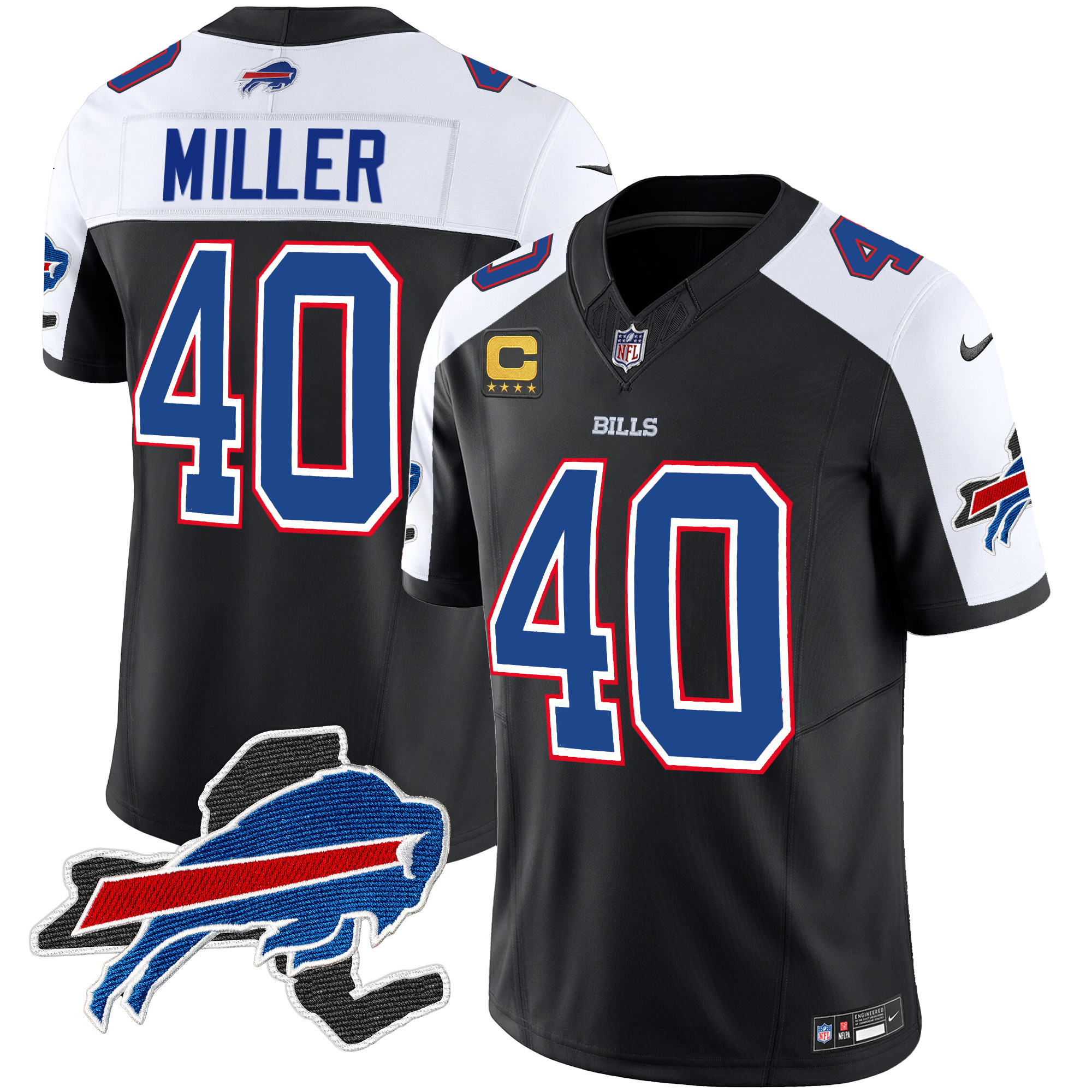 Men's Bills New York Patch Vapor Limited Jersey - All Stitched - Image 5