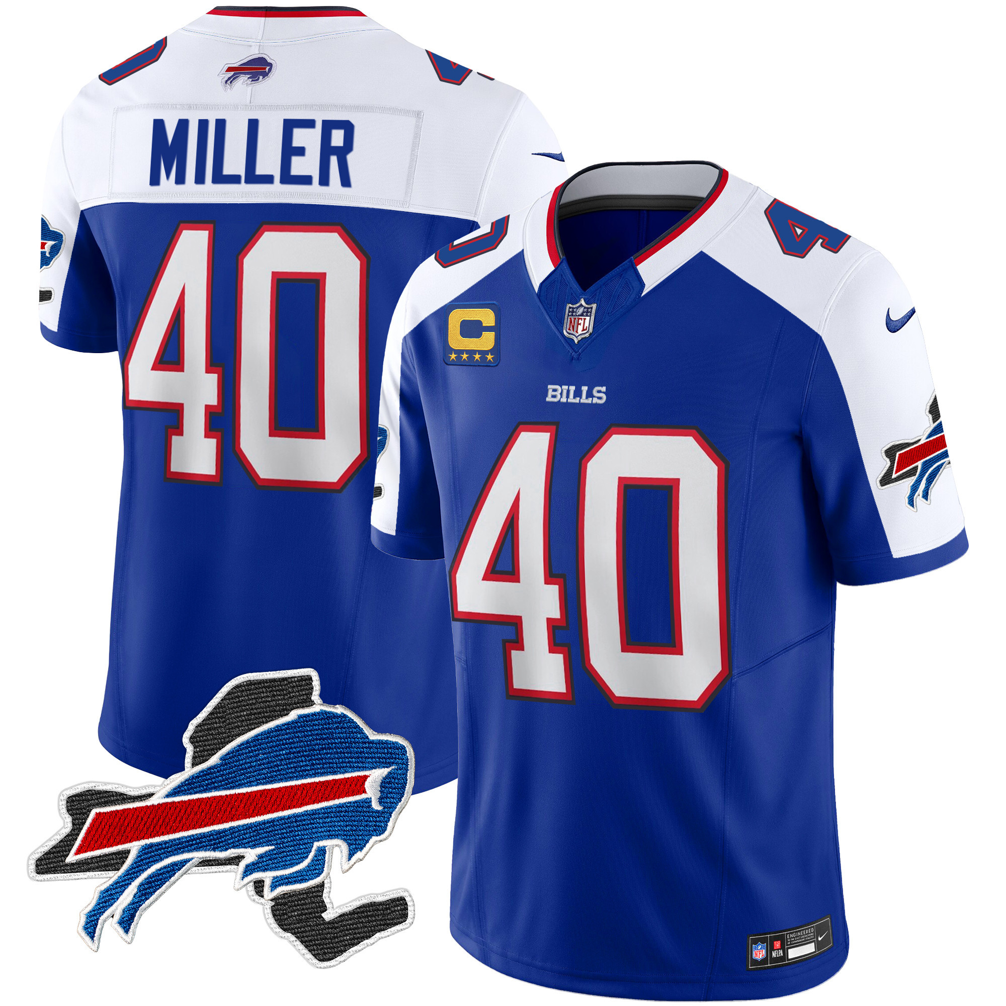 Men's Bills New York Patch Vapor Limited Jersey - All Stitched - Image 13