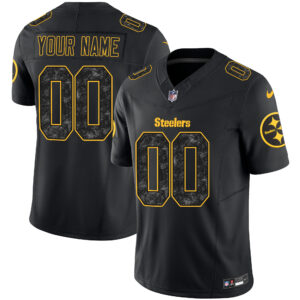 Steelers Grunge Vapor Limited Custom Jersey - All Stitched