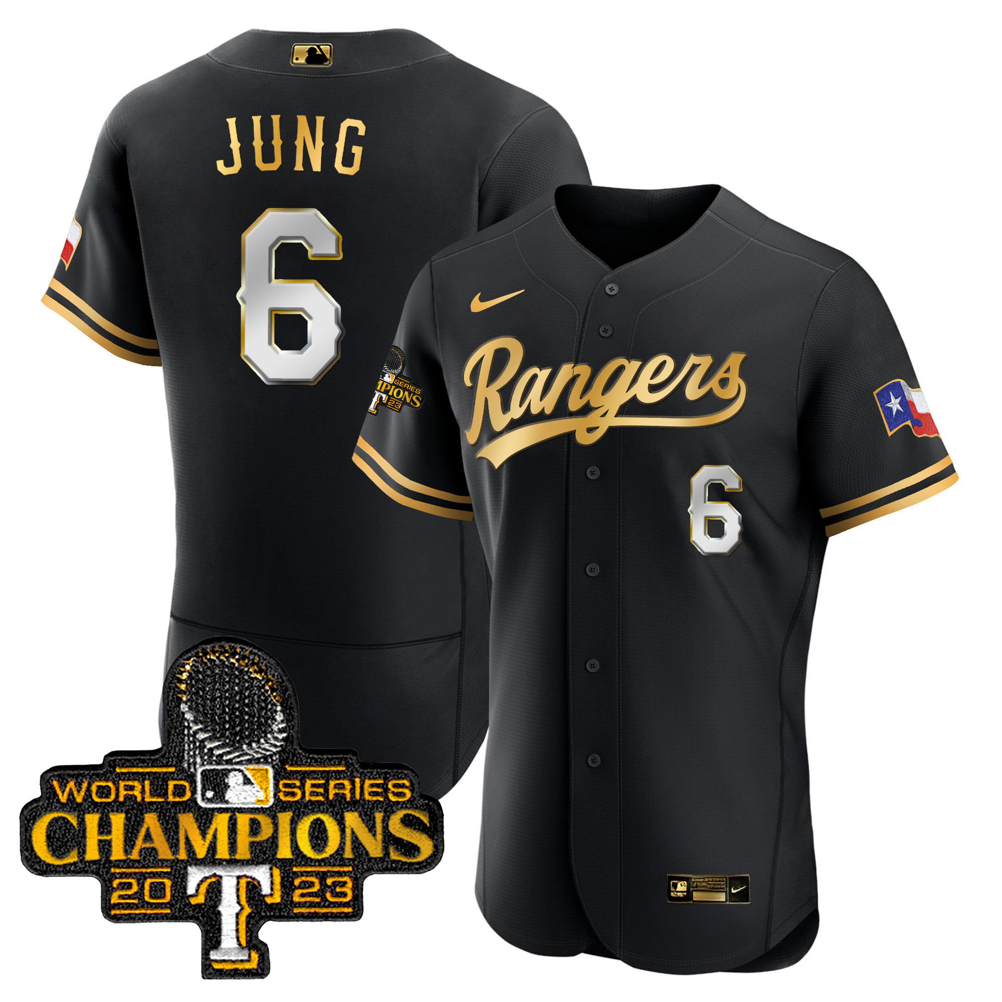 Men's Texas Rangers 2023 World Series Champions Flex Base Jersey V3 - All Stitched - Image 5