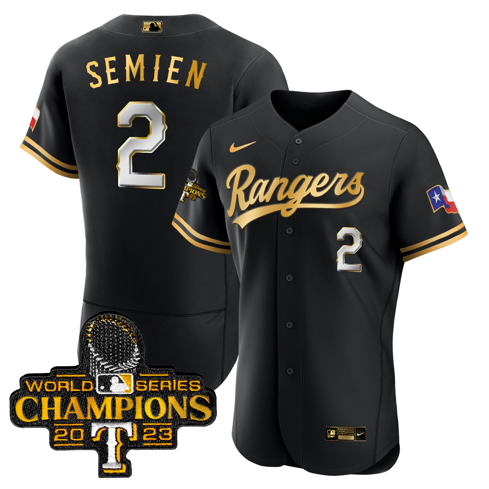 Men's Texas Rangers 2023 World Series Champions Flex Base Jersey V3 - All Stitched - Image 2