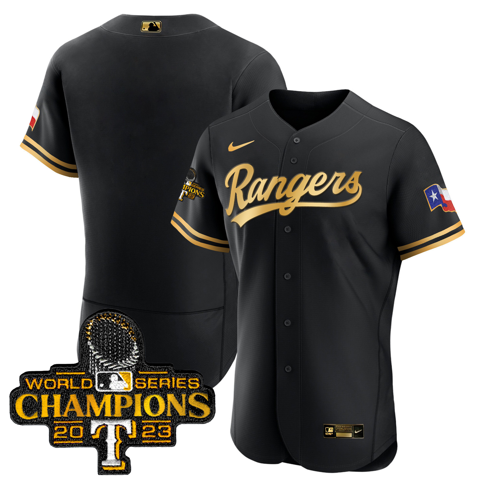 Men's Texas Rangers 2023 World Series Champions Flex Base Jersey V3 - All Stitched - Image 9