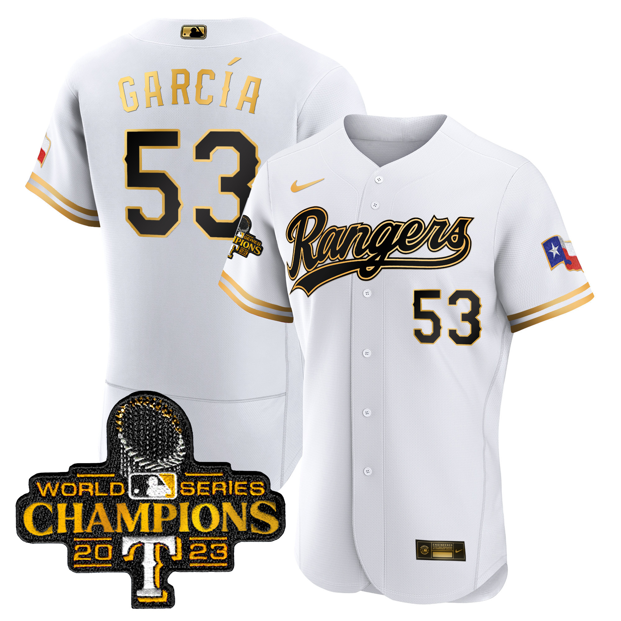 Men's Texas Rangers 2023 World Series Champions Flex Base Jersey V3 - All Stitched - Image 13