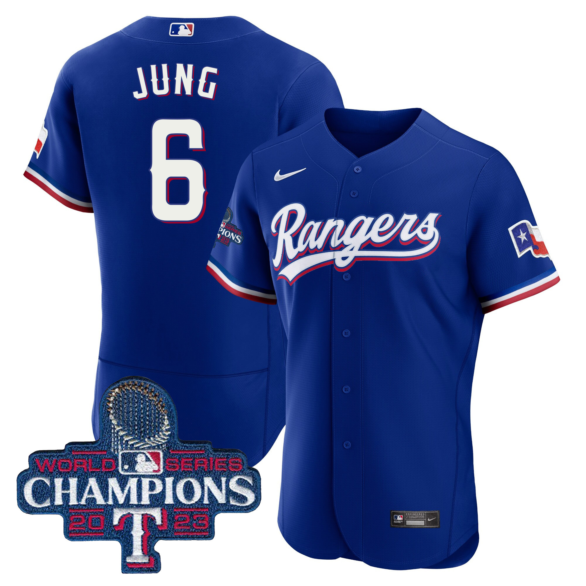 Men's Texas Rangers 2023 World Series Champions Flex Base Jersey V3 - All Stitched - Image 32