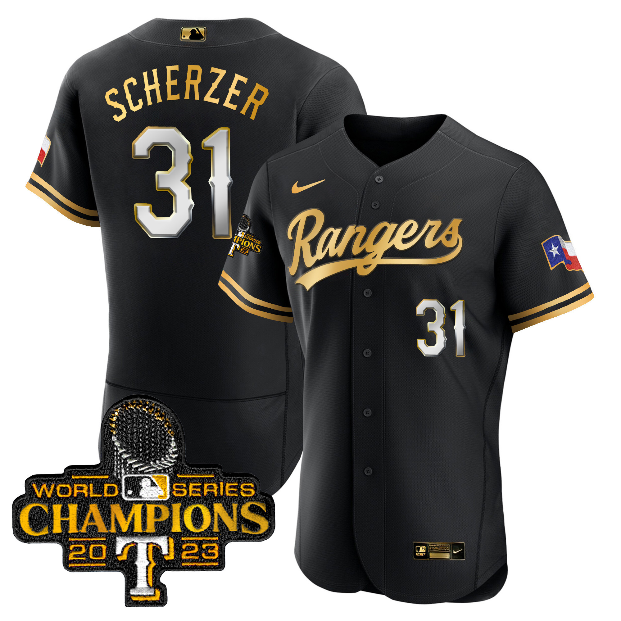 Men's Texas Rangers 2023 World Series Champions Flex Base Jersey V3 - All Stitched - Image 8